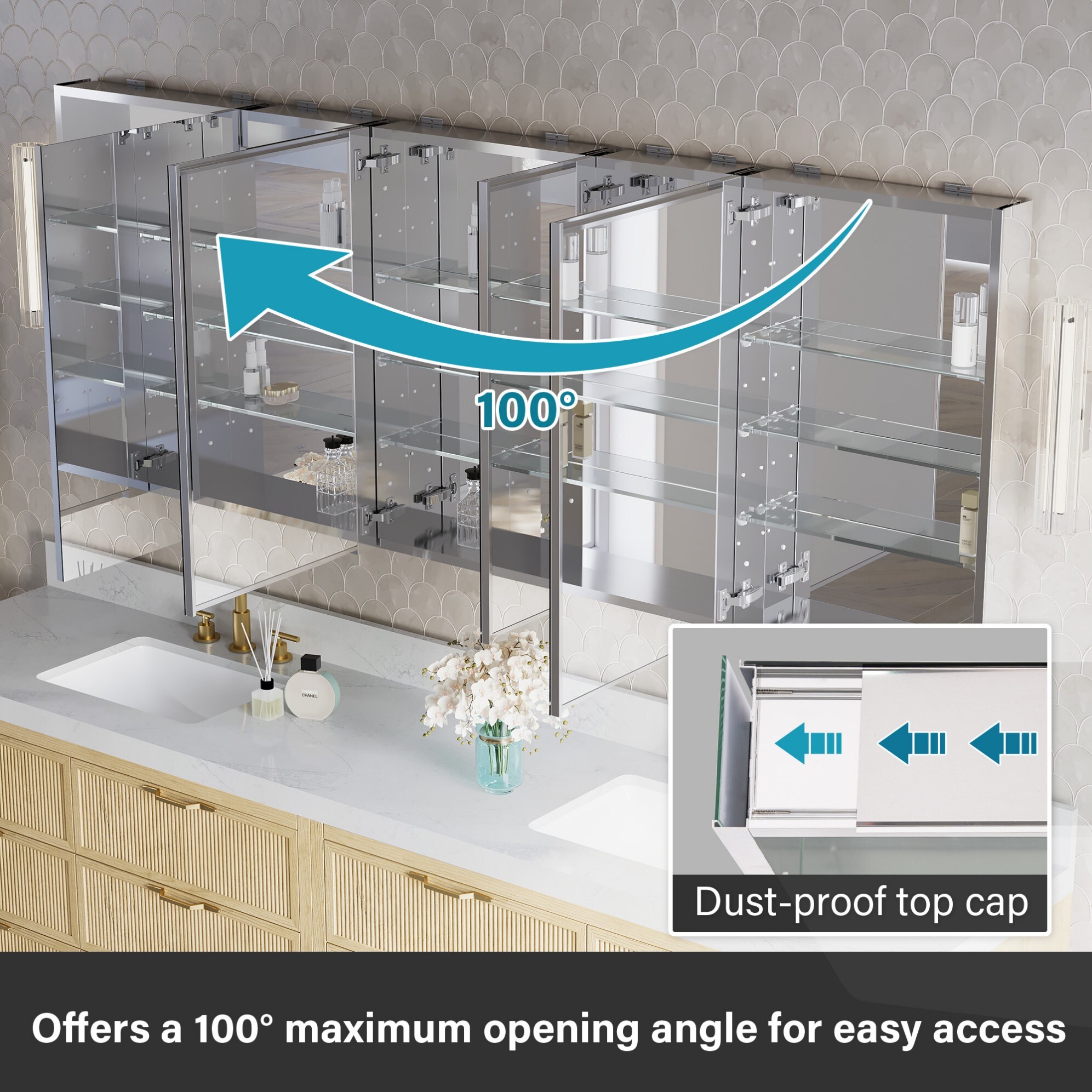 WELLFOR JRA20R12R20L12L20L32 Bathroom-Medicine-Cabinets - View #7