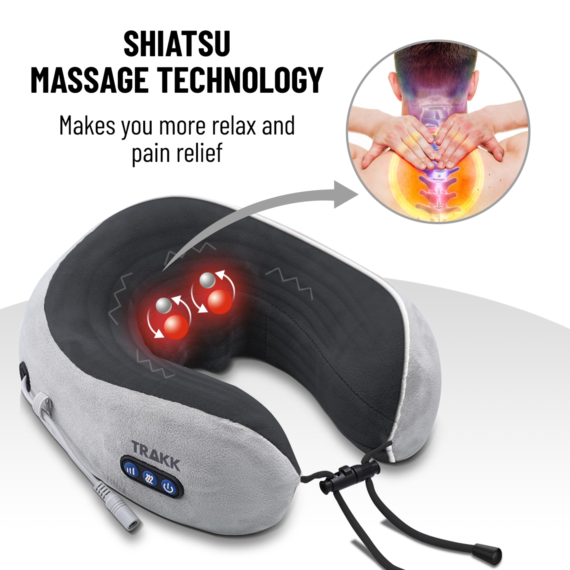 Black Body Massager,Wireless Portable Neck Massager