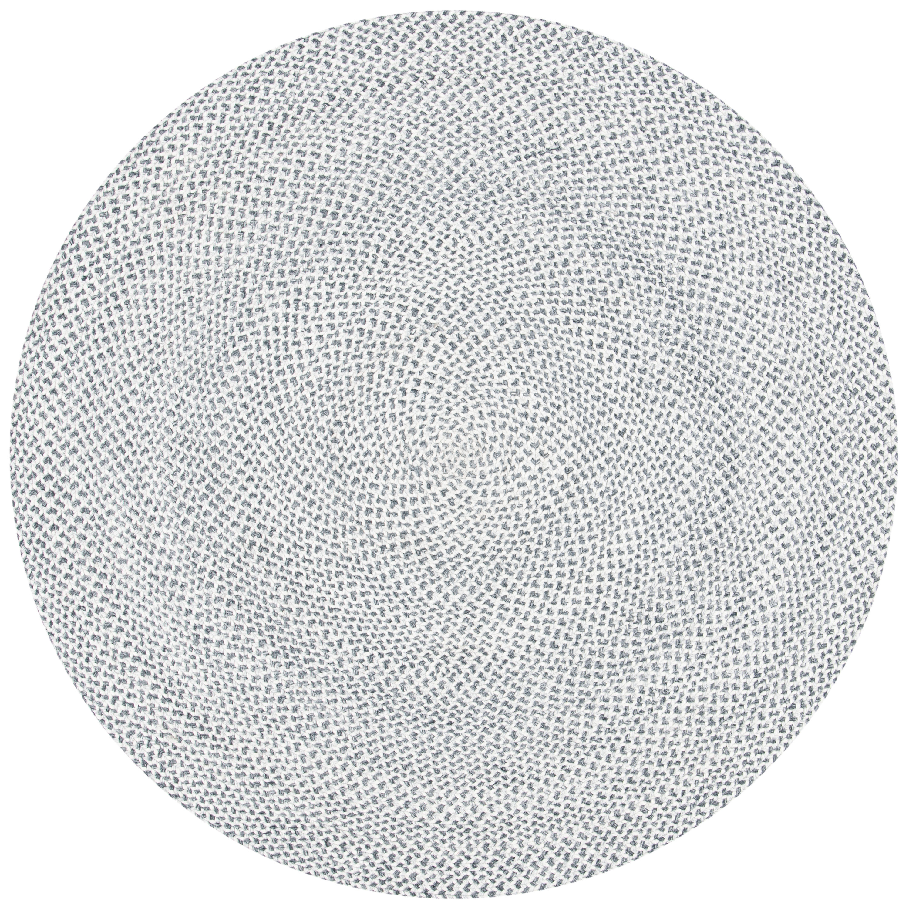 Safavieh BRD801F-7R Braided Odyle 7 x 7 (ft) Polyester Gray/Ivory Round Indoor Abstract Farmhouse/Cottage Area rug
