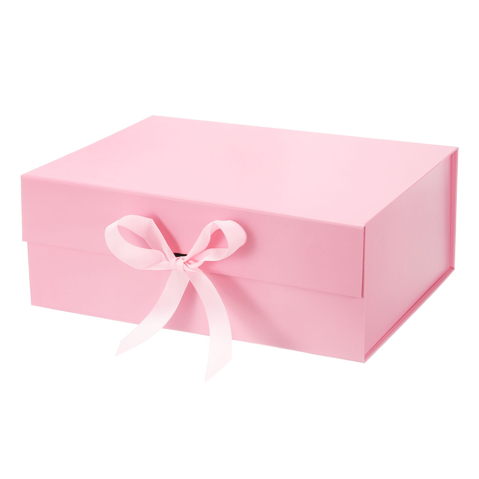 PATIKIL 13x10x5 Inch Magnetic Gift Box Collapsible Paper Party Favor Boxes with Lid and Ribbon for Wedding Valentine's Day Birthday Pink