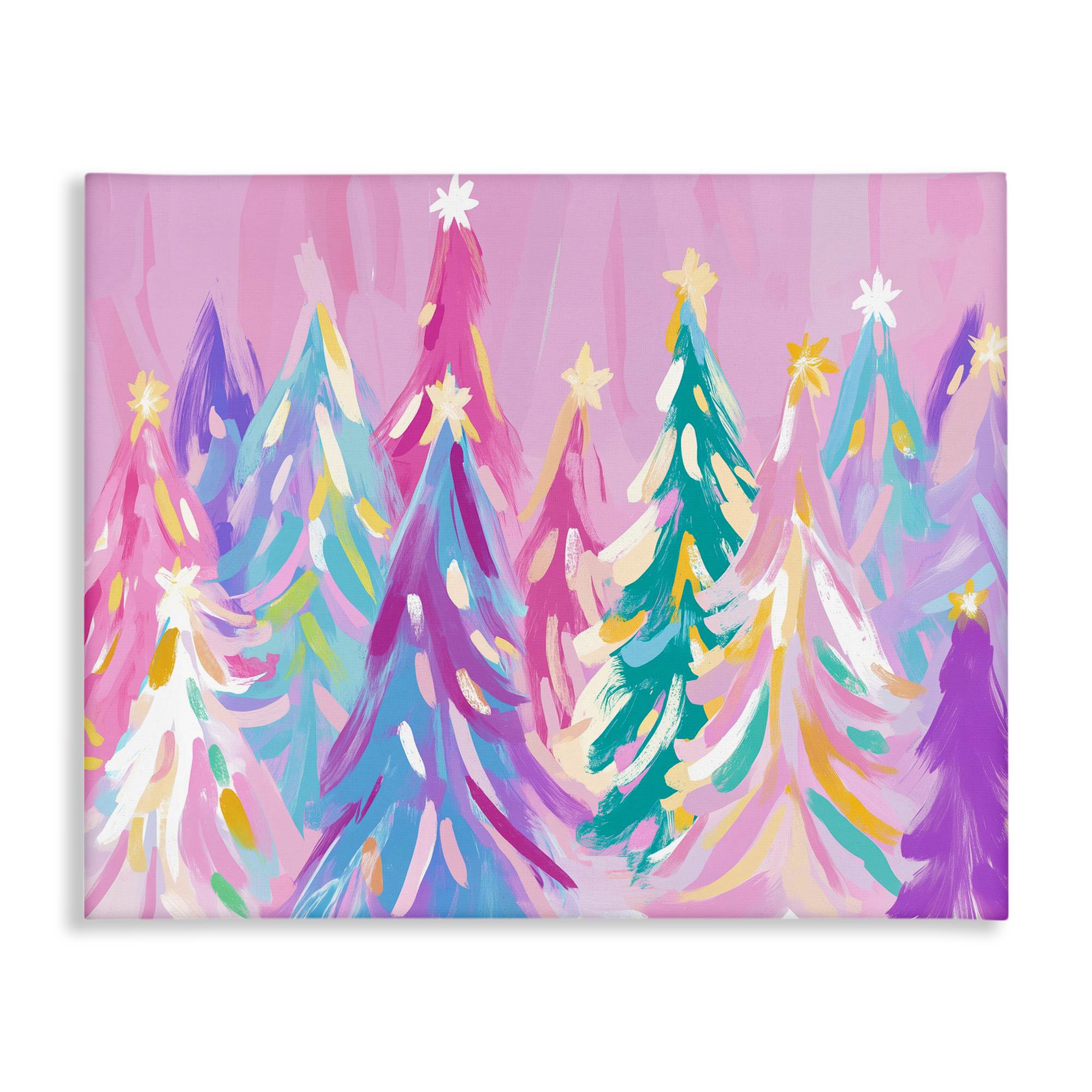 Stupell Industries BT-921-CN-36X48 Pastel Christmas Trees Abstraction Canvas design by Arlington Prints