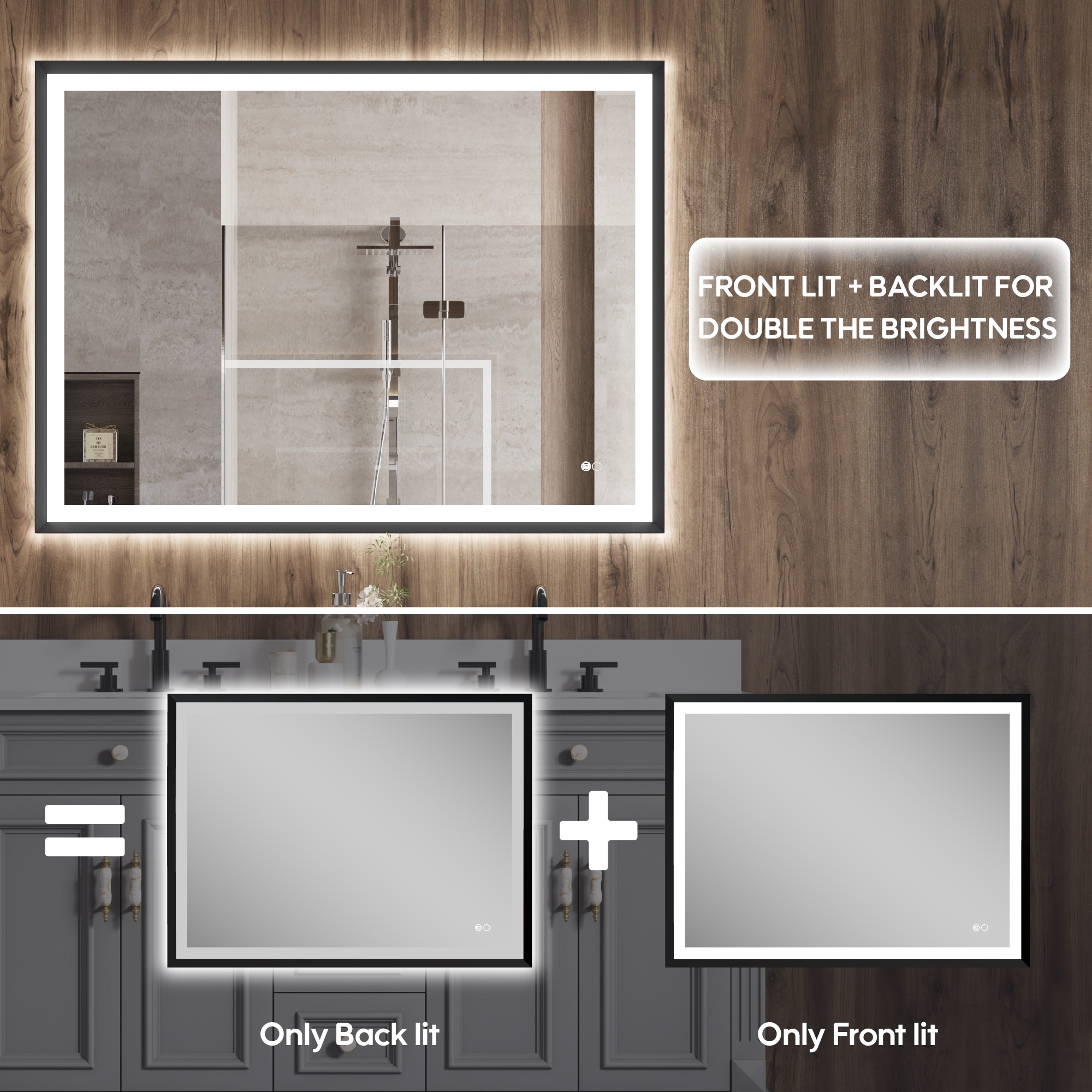 Forclover MRE-6F4836MB Framed-Bath-Mirrors - View #7