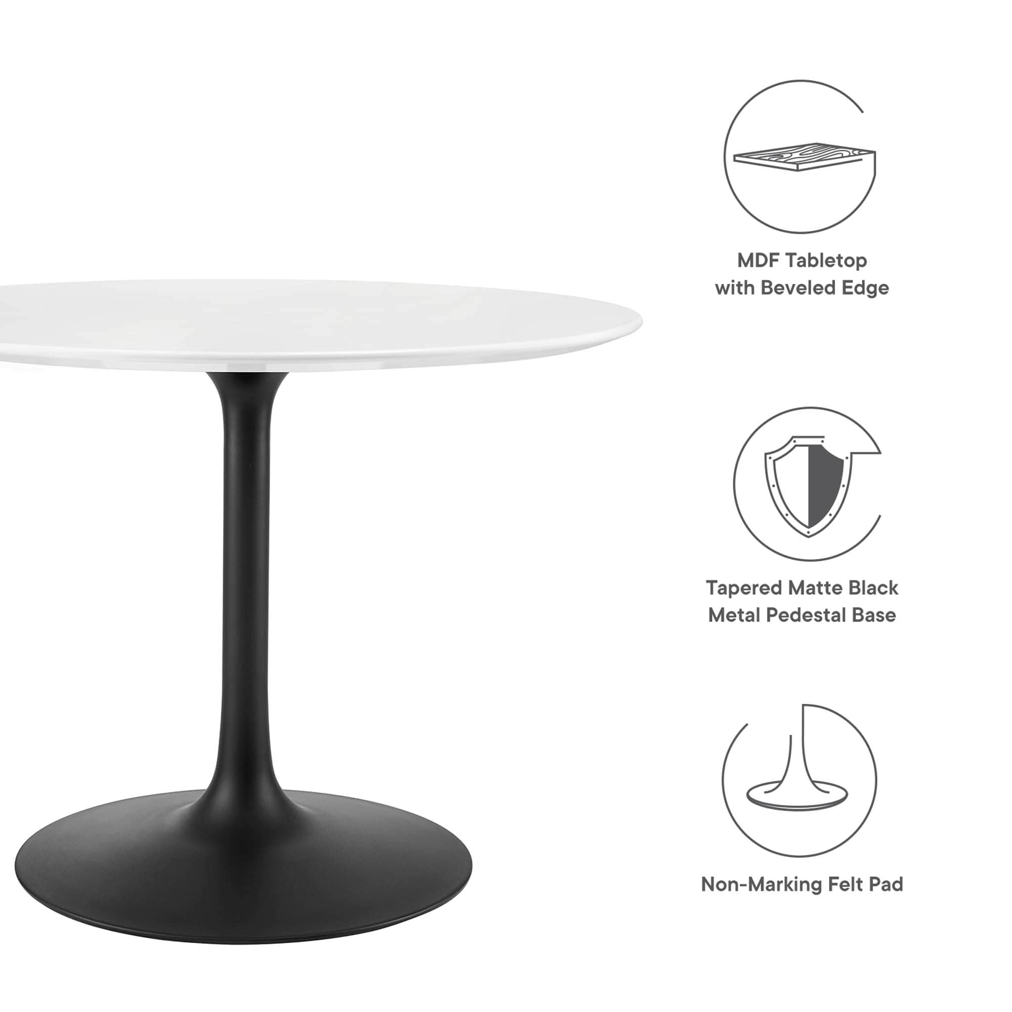 Modway EEI-3521-BLK-WHI Dining-Tables - View #2