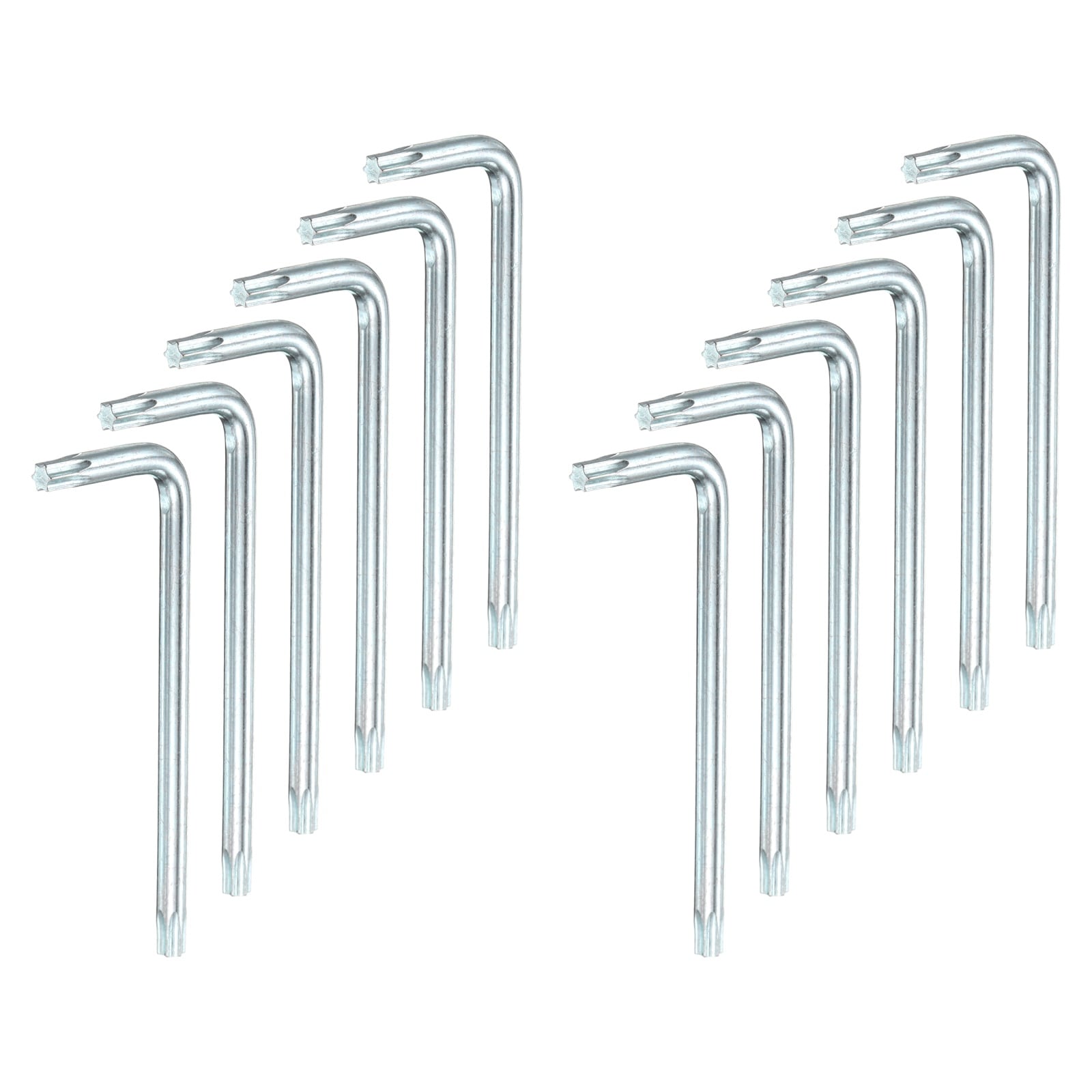 Harfington 12pcs T30 Security Anti Tamper Proof Torx Star Key Bit 3.7inch Long Arm L-Shaped Torx Hex Key Wrench 6 Points Spanner Carbon Steel Hand Tool for Automotive Home Repairs White