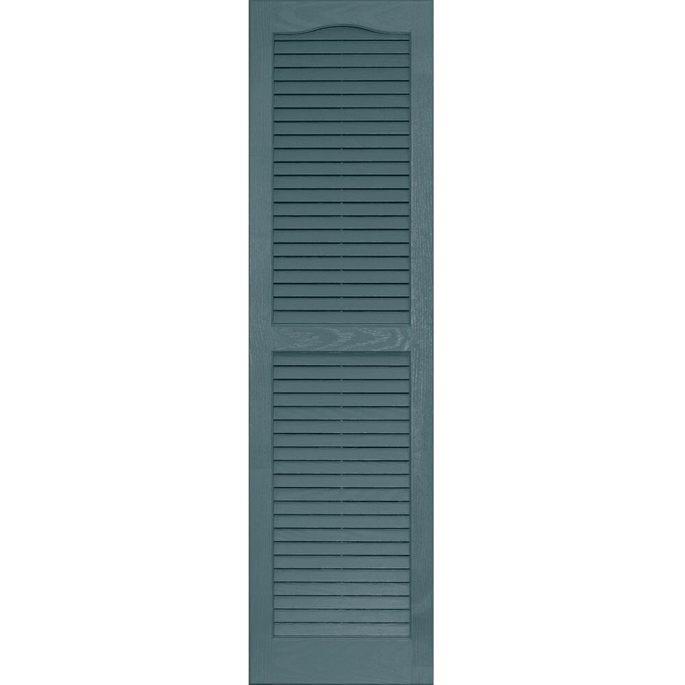 Vantage 0114051990 2-Pack 13.875-in W x 50.625-in H Wedgewood Blue Louvered Exterior Shutters
