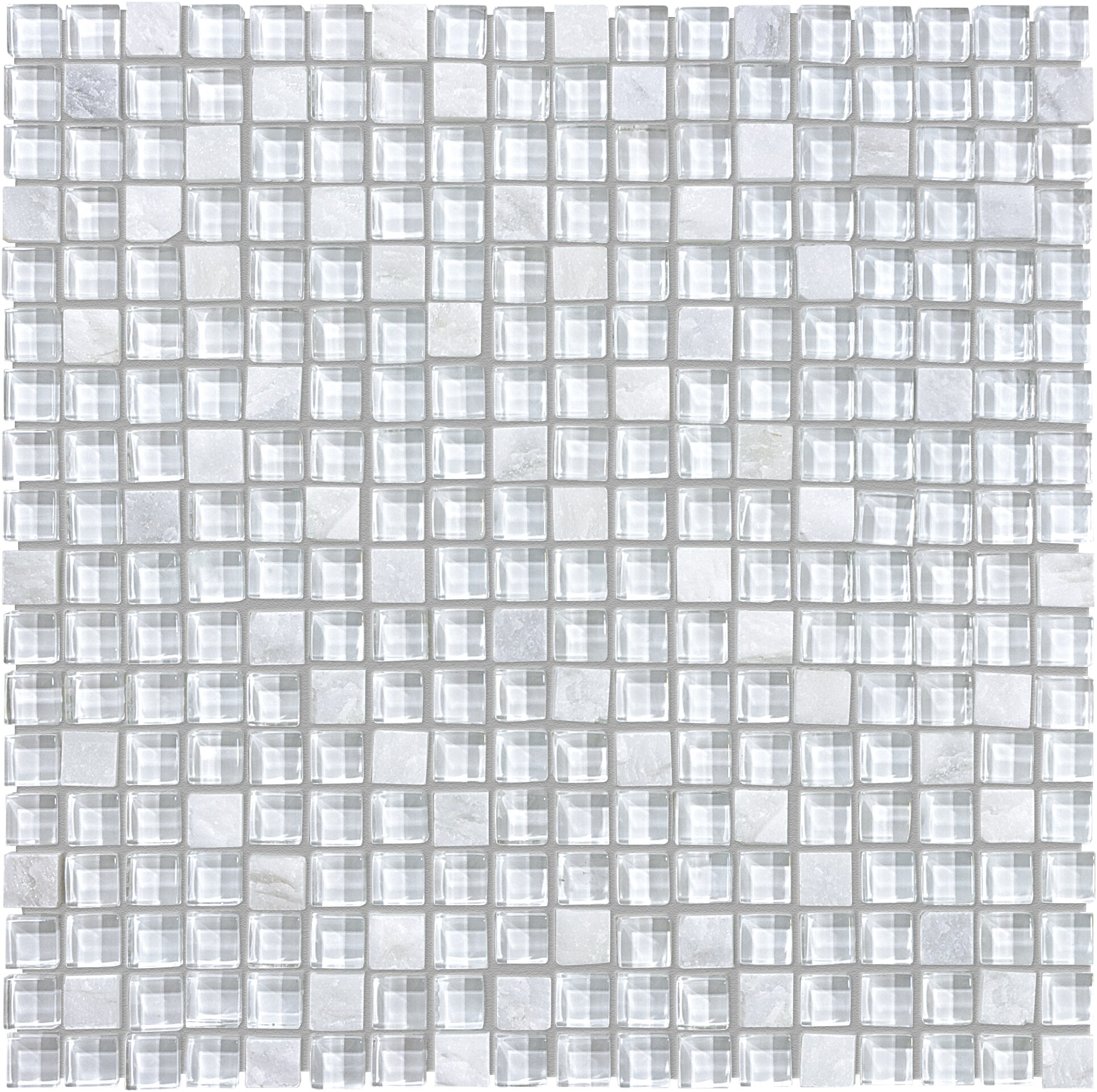Anatolia 3001-0105-0 Ice 12-in x 12-in Glossy Glass Subway Mosaic Wall Tile (10-sq. ft/ Carton)