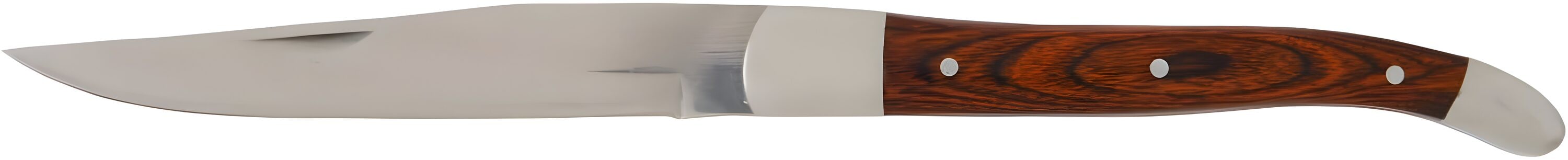 Fortessa Provencal 9.25 Inch Non-Serrated Steak Knife with Dark Wood Handle Set of 6