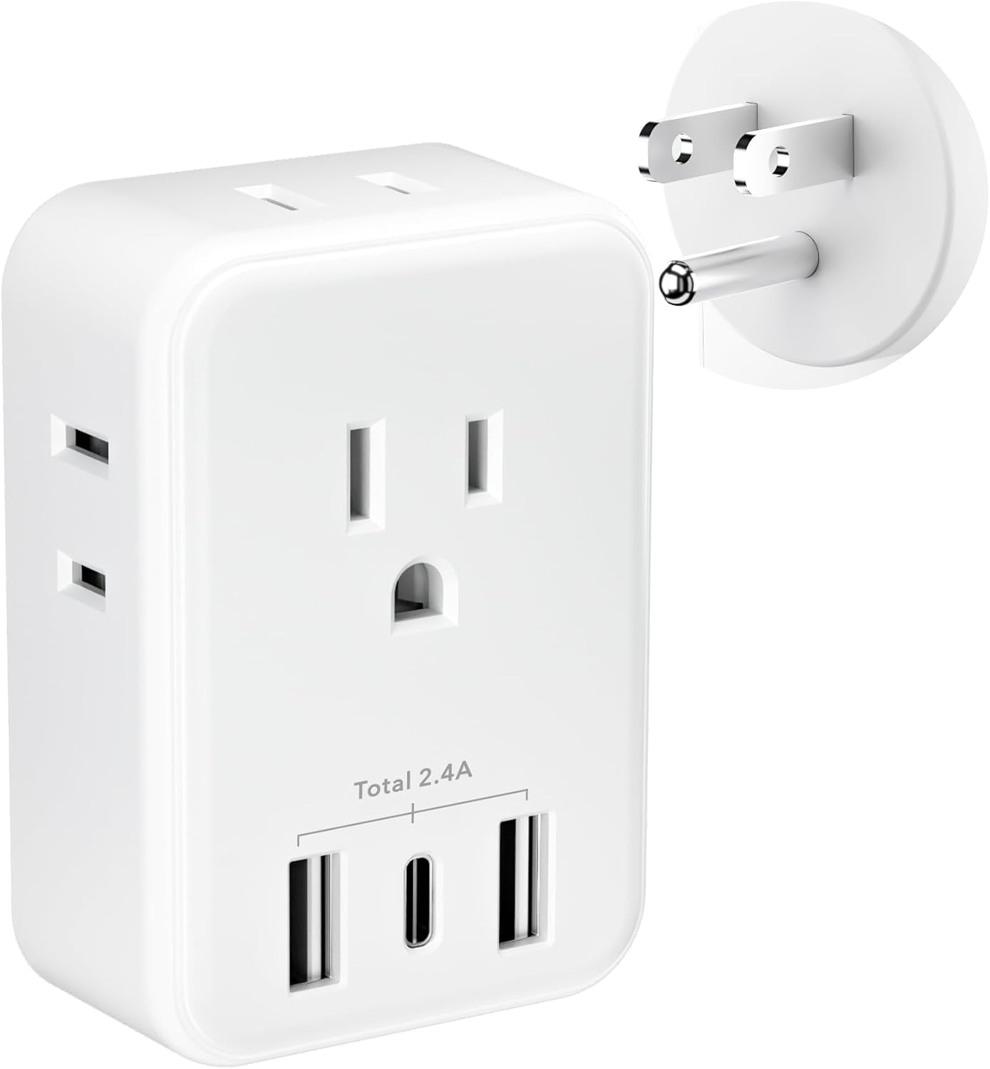 BN-LINK Multi-Plug Outlet Extender 4 AC Outlets and 3 USB Ports 1 USB-C Wall Charger for Dorm Office Travel Home #CP-C216
