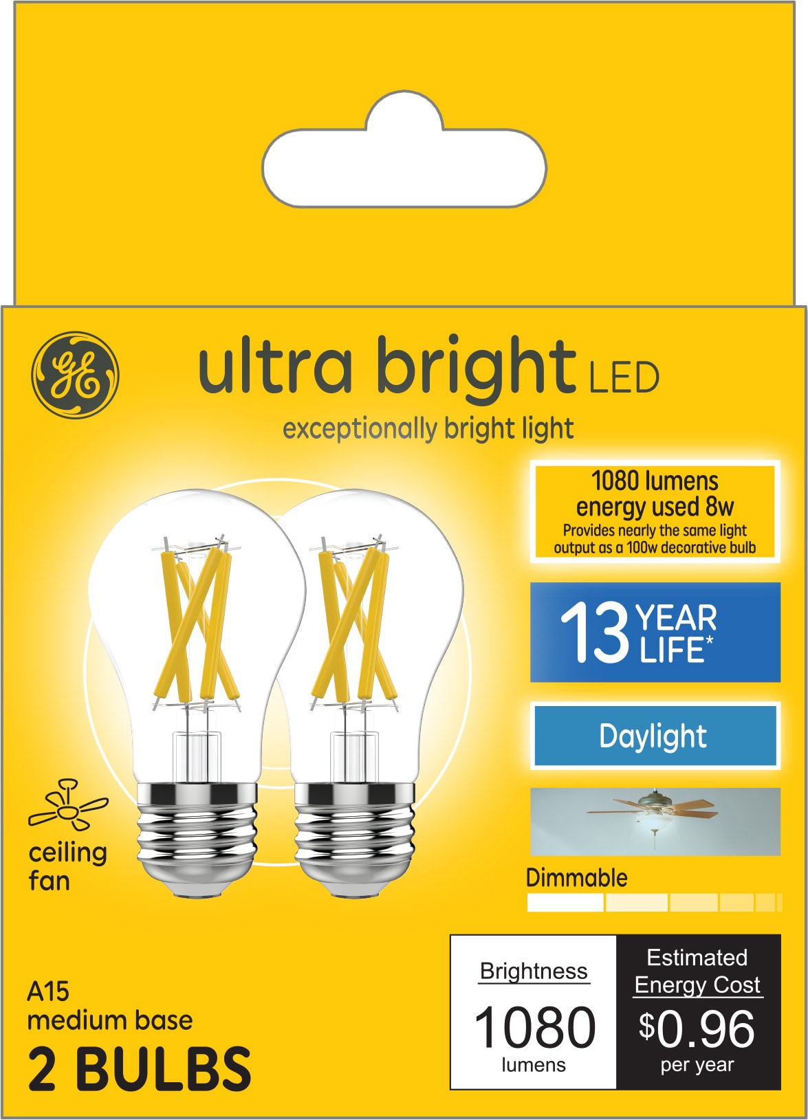 LED Appliance Bulb, 40W Equivalent, Range Hood Light Bulbs, Daylight White  5000K, 5W 500 Lumens, Non-Dimmable, E26 Base, Refrigerator Light Bulb, A15