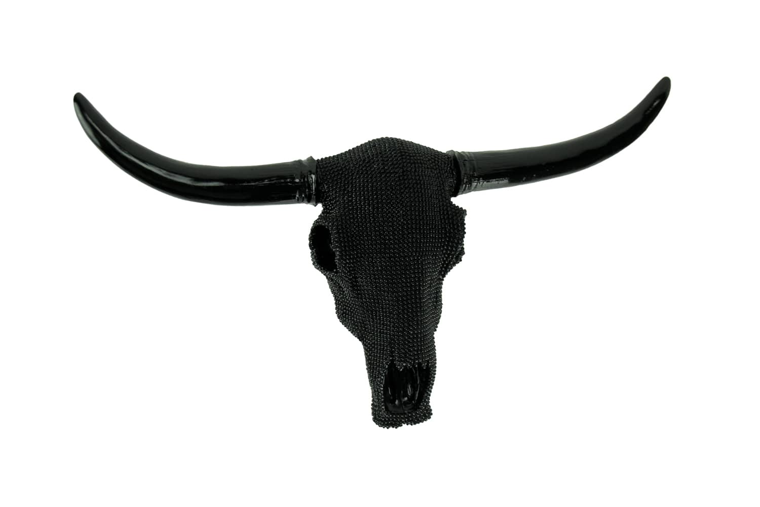 De Leon Collections DLC-13721 Black Beaded Bull Western Steer Skull Wall Decor