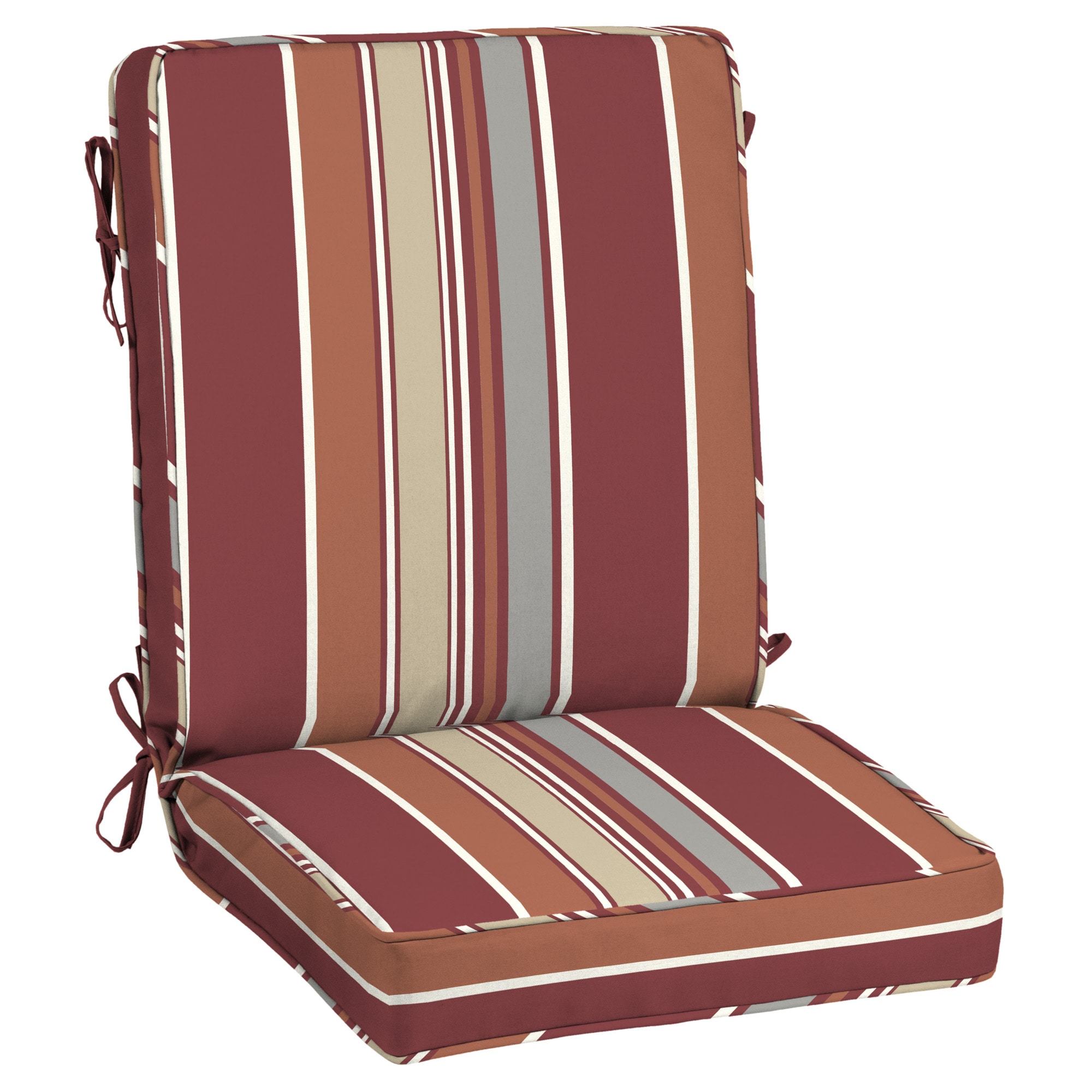 Outdoor Patio Garden Dining Back Chair Seat Cushion 3" Thickness Red Stripe 