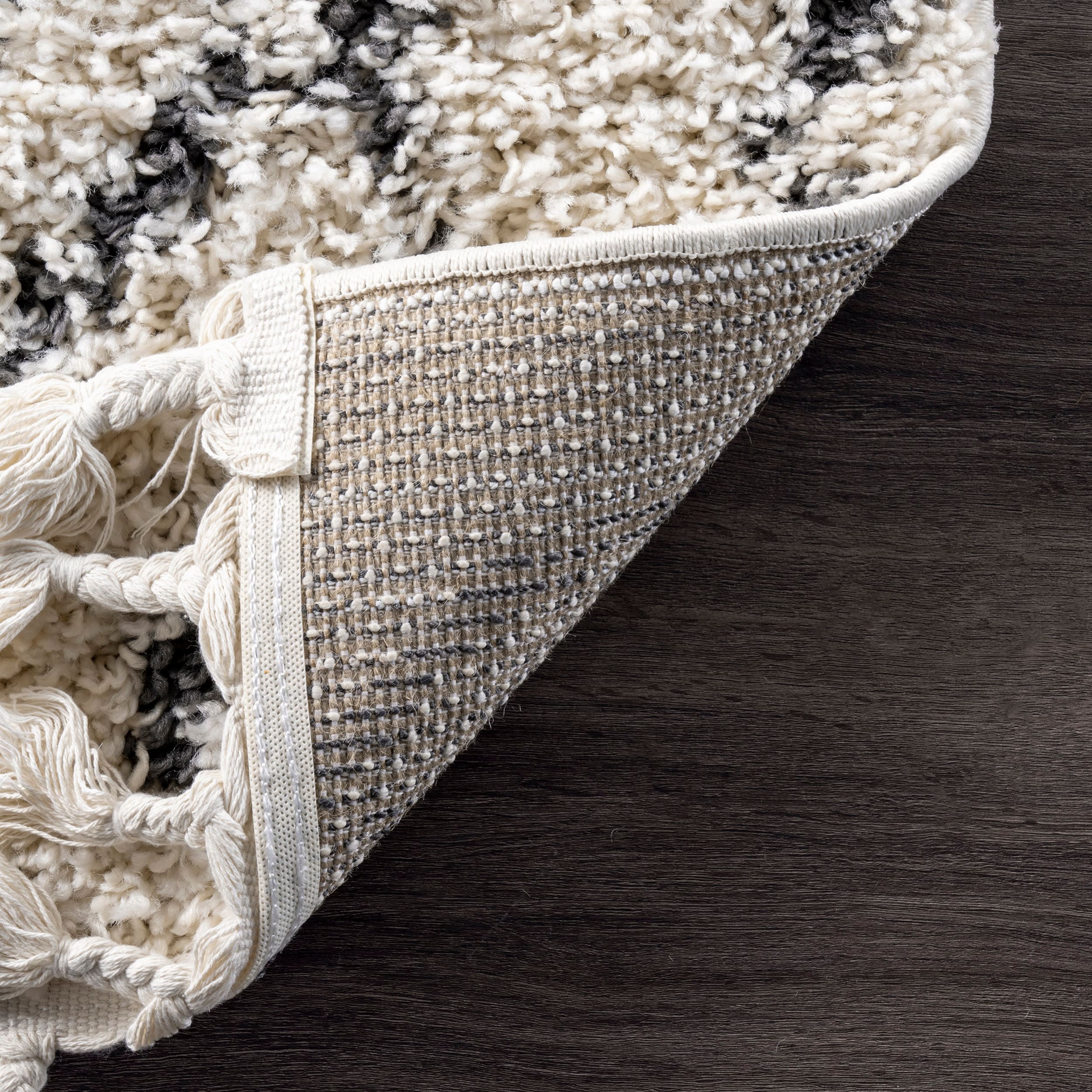 Off-White Braided Synthetic 3' x 5' Reversible Area Rug