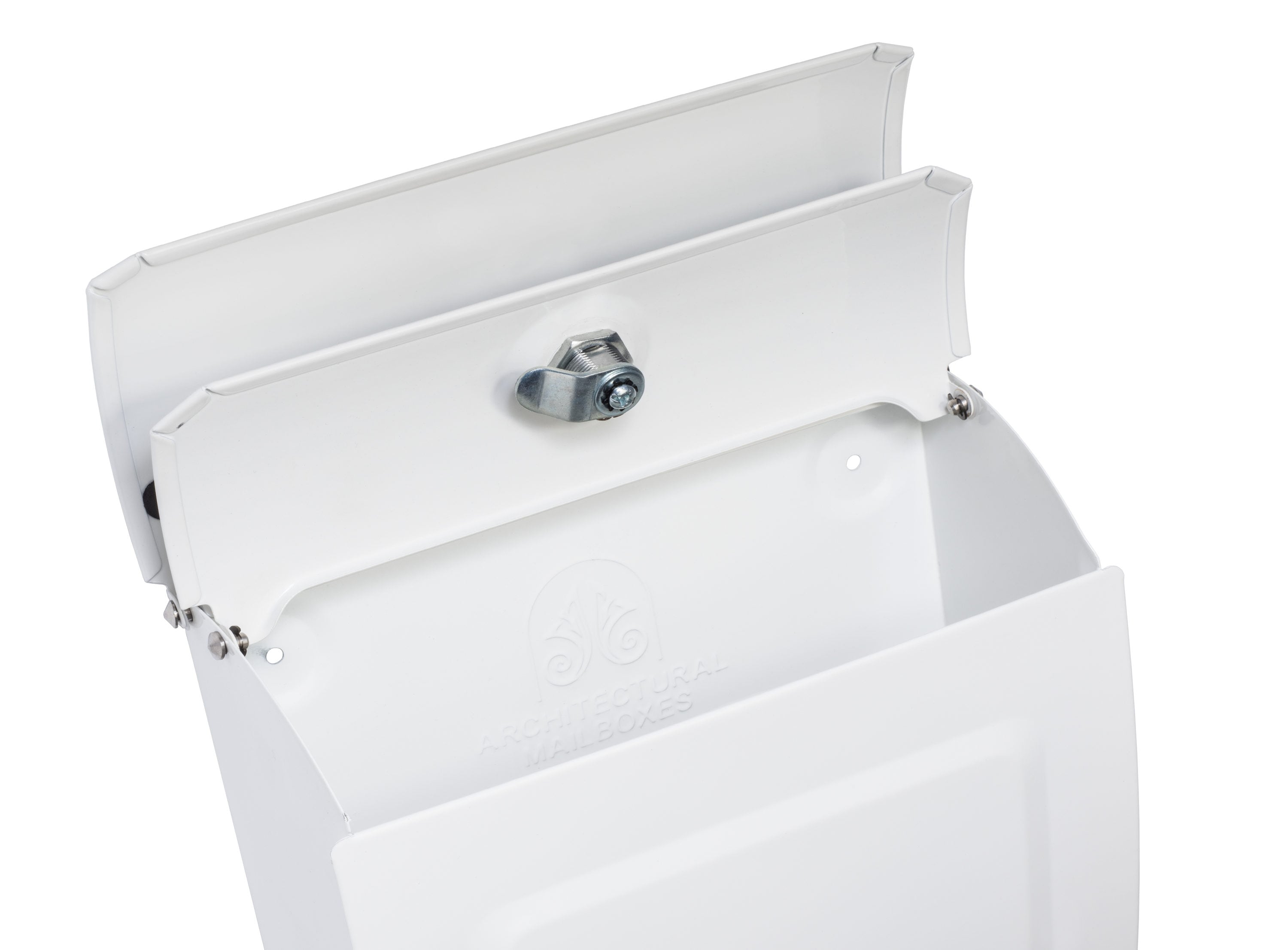 Aspen White Small Steel Lockable Wall Mounted Mailbox