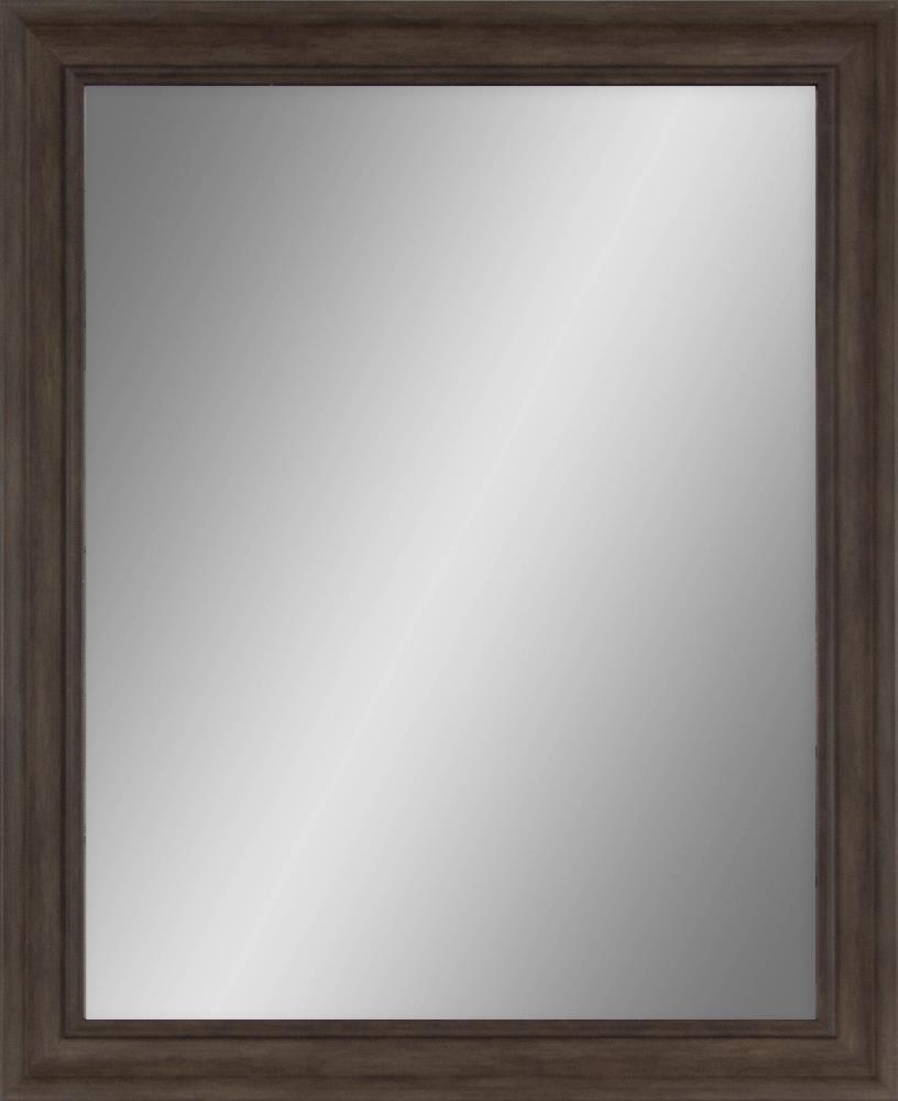 Style Selections 27-in W x 33-in H Dark Rich Brown Framed Wall Mirror ...