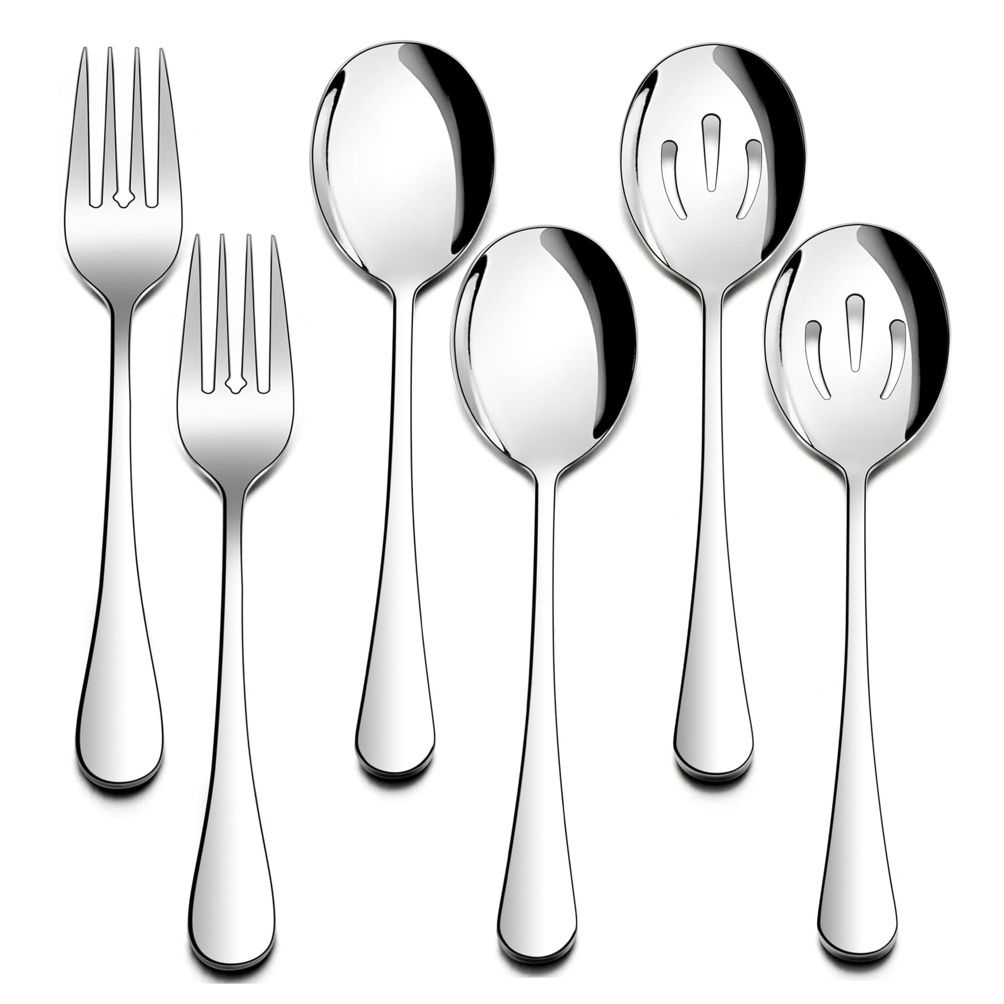 Aoibox  Six Piece Stainless Steel Serving Utensil Set 8 7 in Mirror Finish Dishwasher Safe for Buffet Events