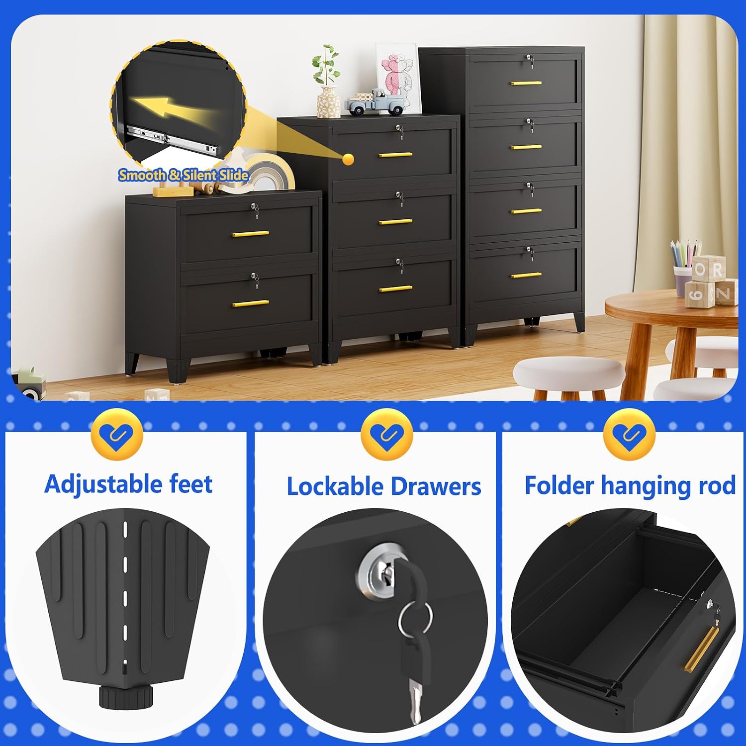 GAIOUS YSXR-K2-B Filing-Cabinets - View #3