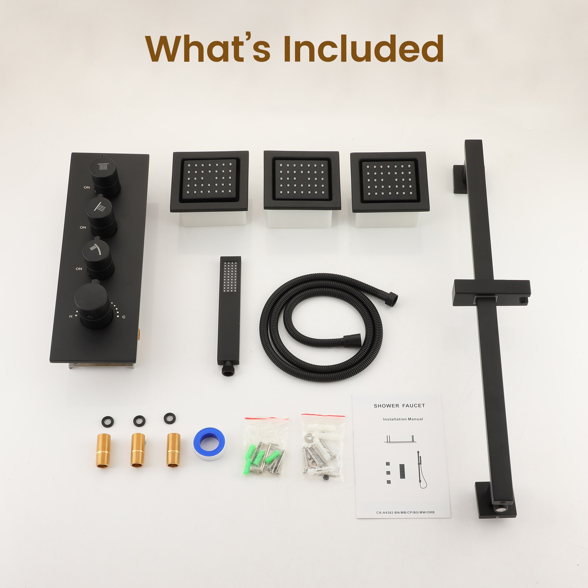 CASAINC CA-A4382-MB Showerhead-Bar-Panels - View #9