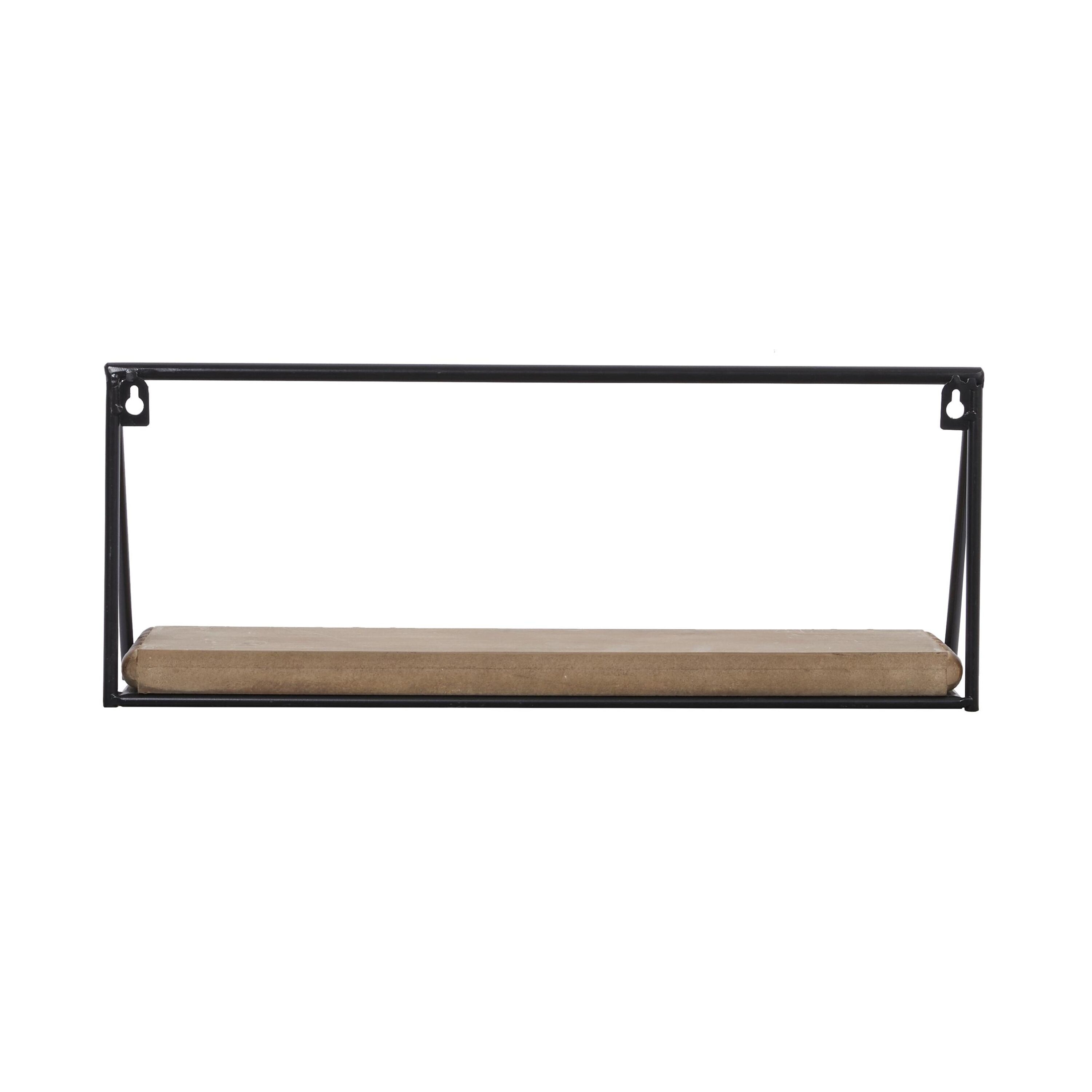 Sleek Black Floating Wall Shelf Trio for Modern Living Spaces