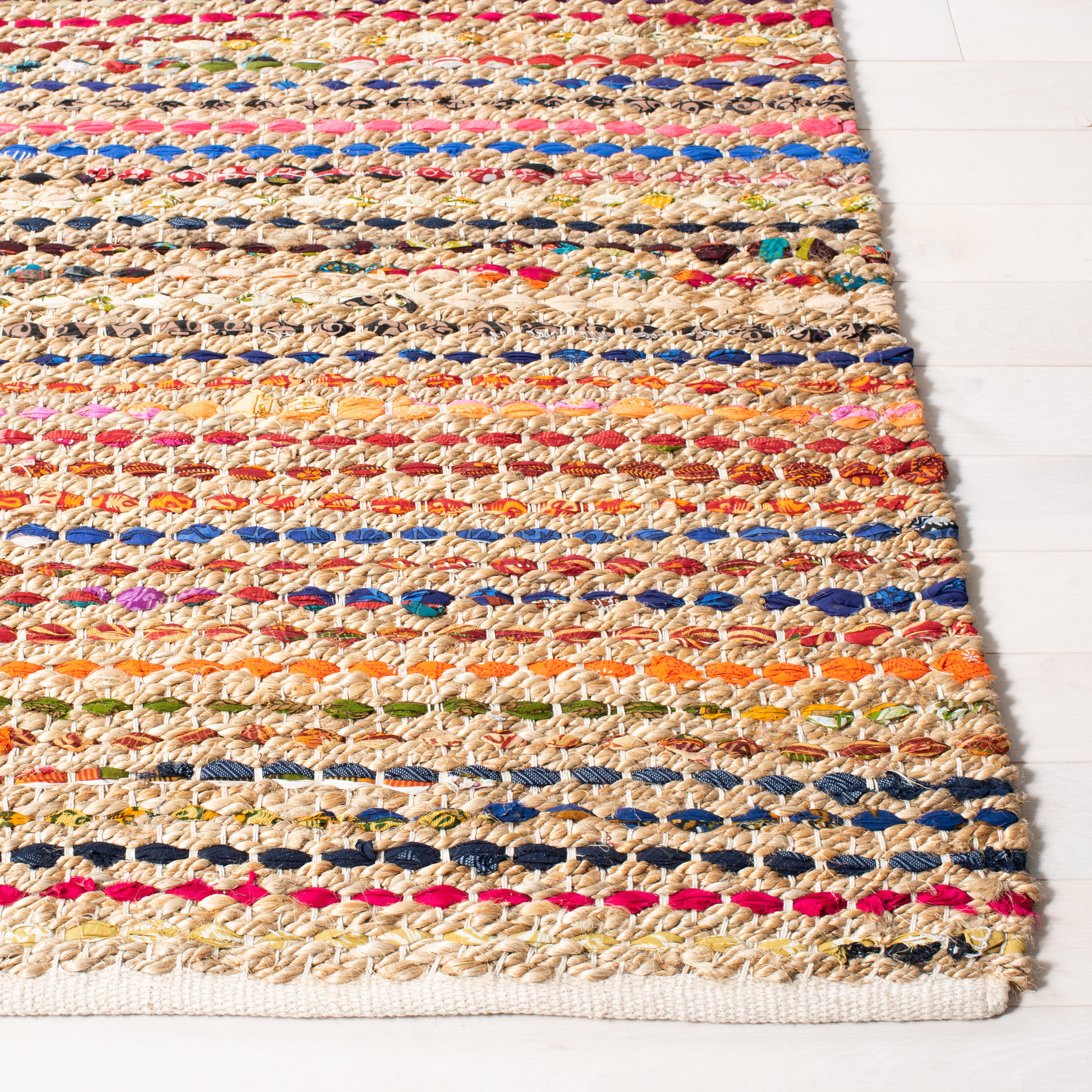 Cape Cod Multicolor Handwoven Wool Cotton Area Rug 4' x 6'