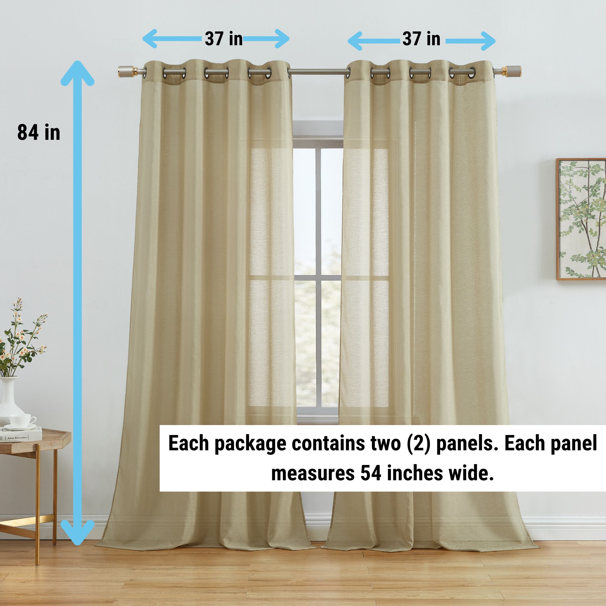 HLC.me SHR-GR-TAUP-37X84 curtains - View #2