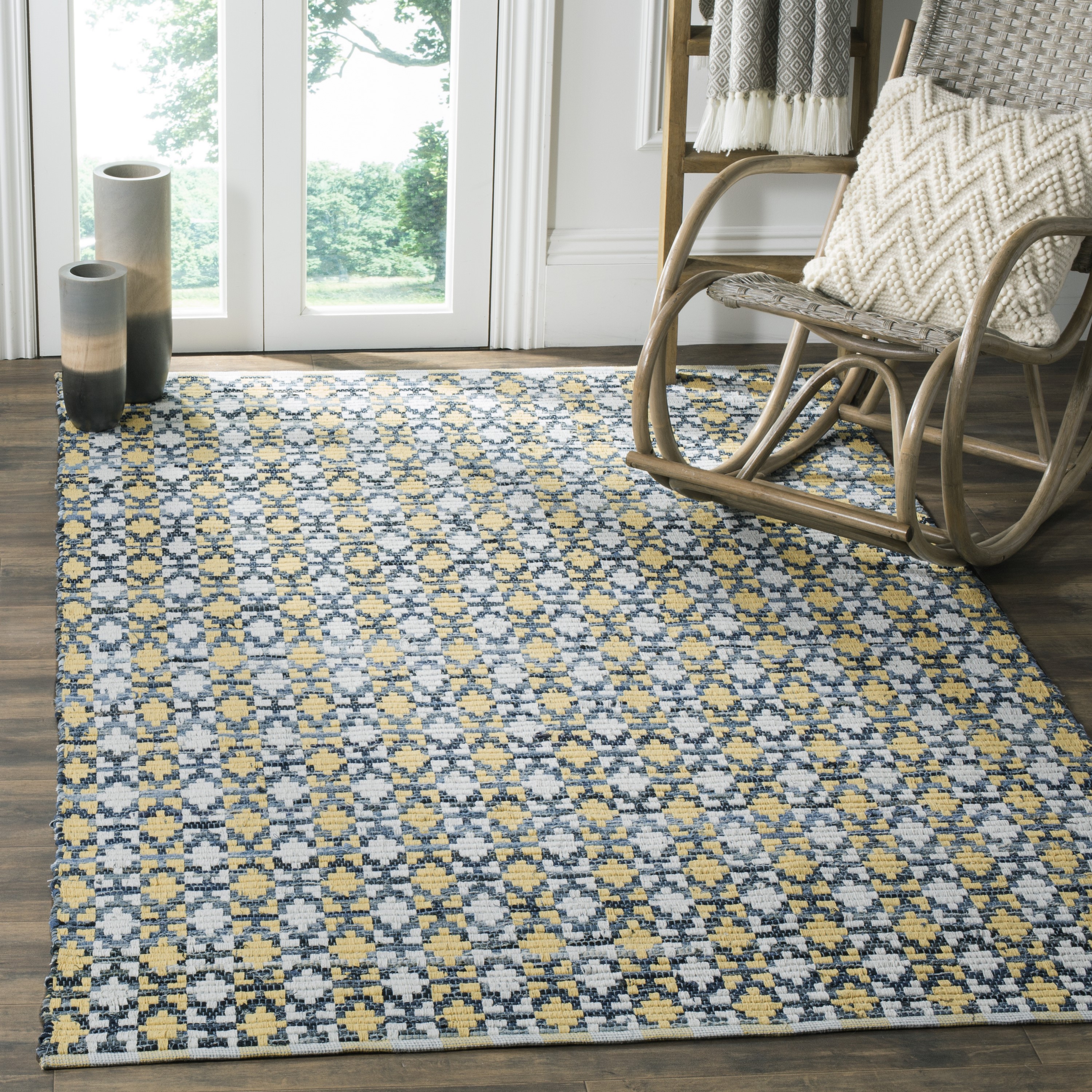 Safavieh MTK123B-24 Montauk Bondi 3 x 4 (ft) Cotton Gold/Multi Rectangular Indoor Stripe Coastal Throw rug