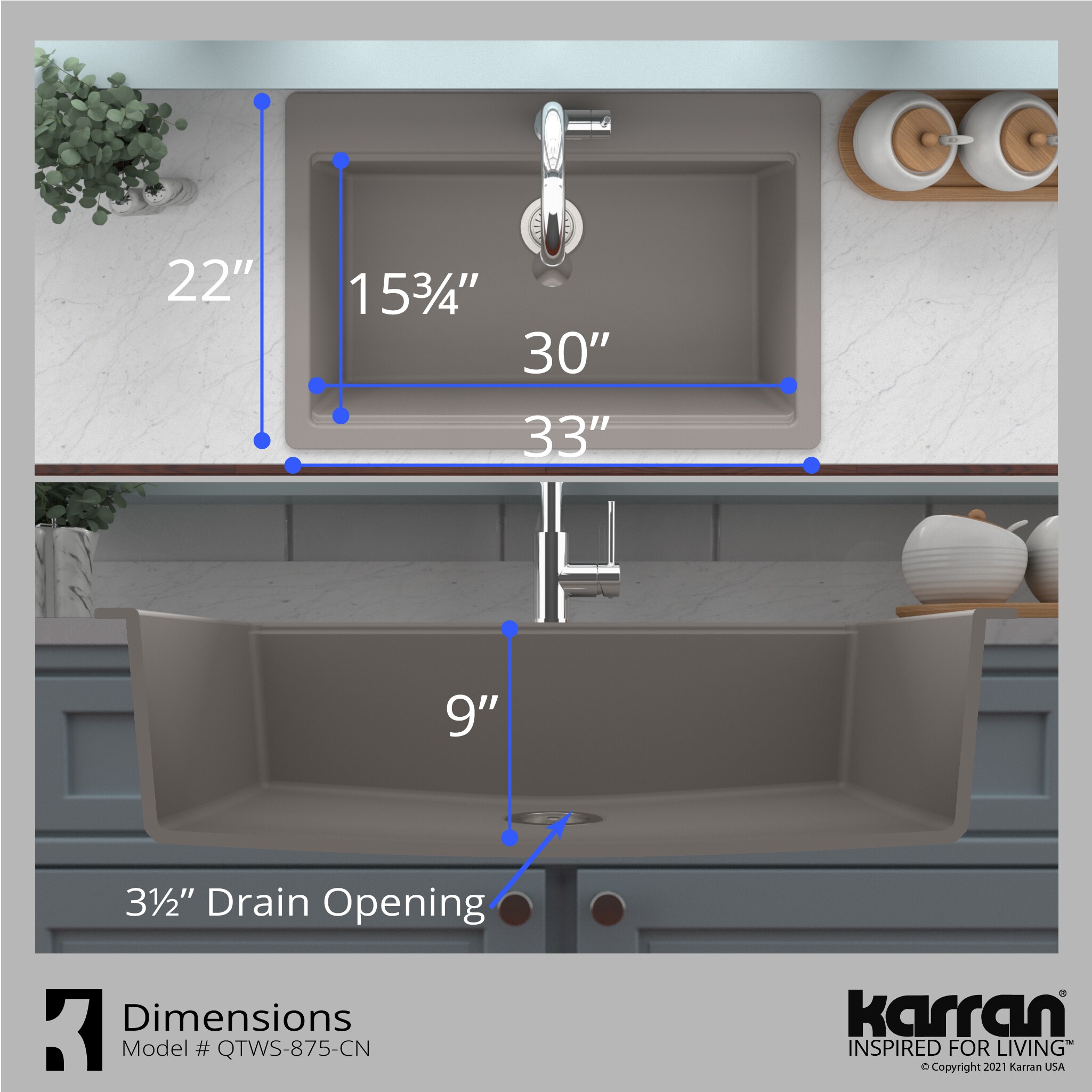 Karran QTWS-875-CN Kitchen-Sinks - View #8