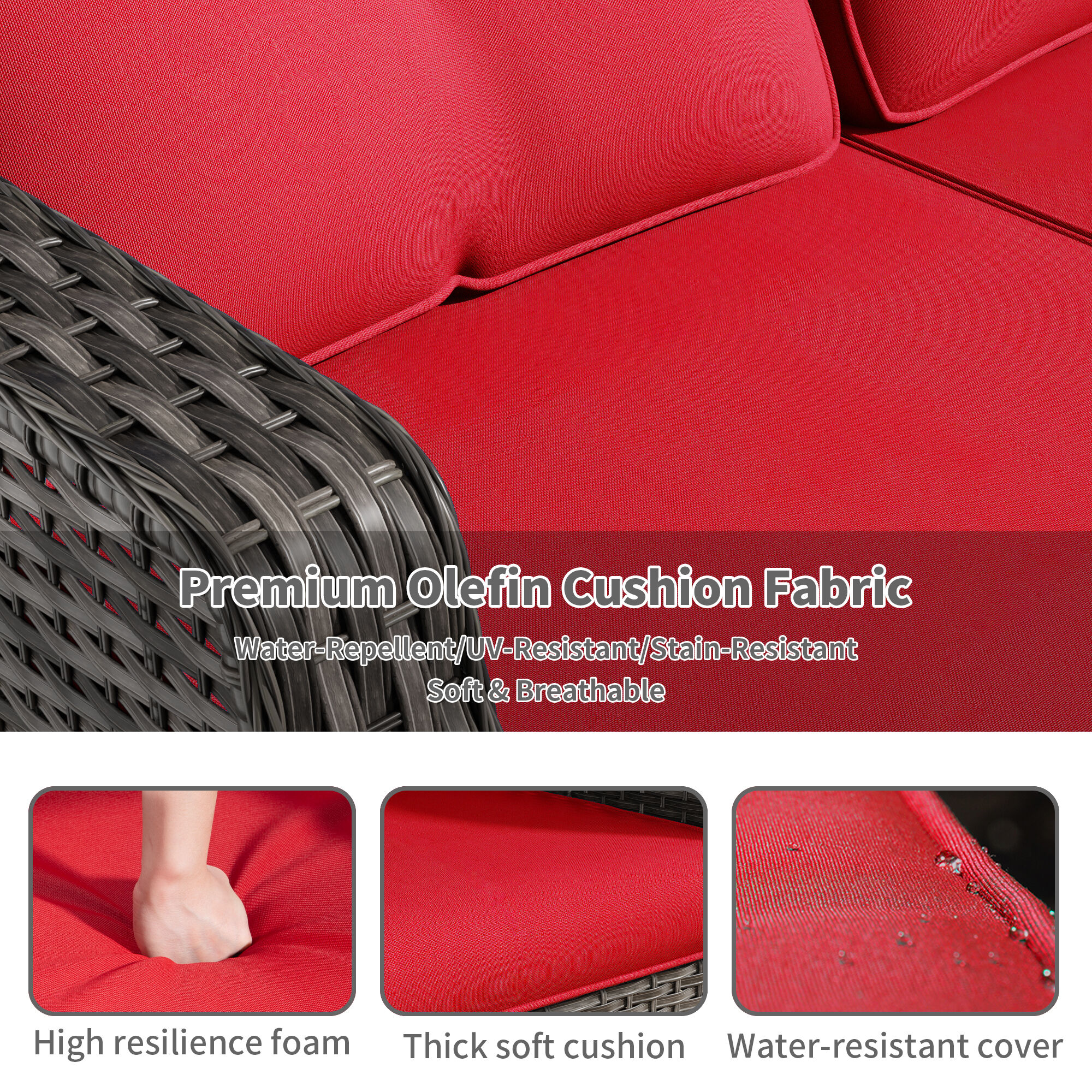 Gardenbee 2M31Z11-RED Patio-Conversation-Sets - View #3