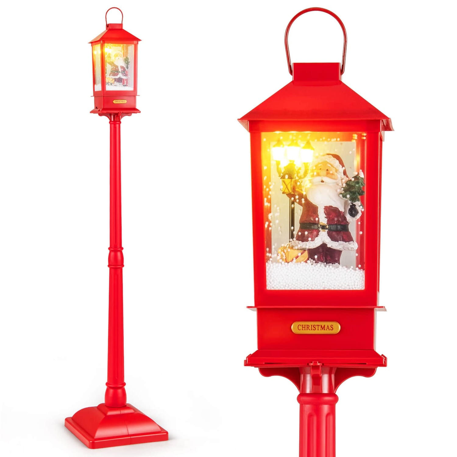 Costway 61 inches Christmas Street Lamp with Detachable Snow Globe