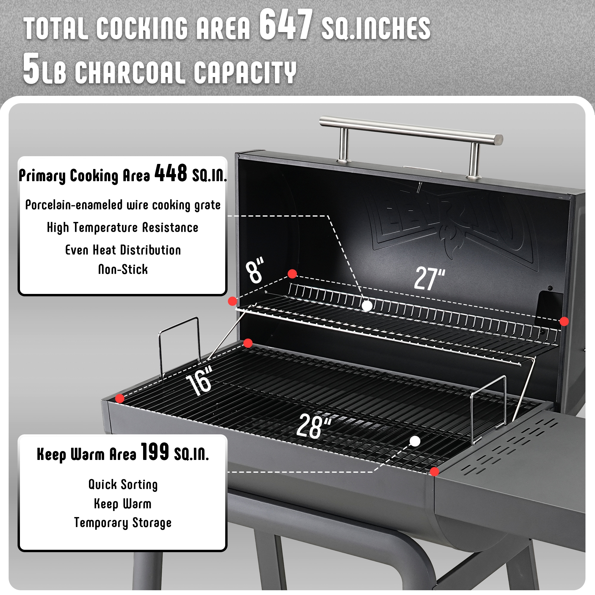 Feasto CG3019 Charcoal-Grills - View #3
