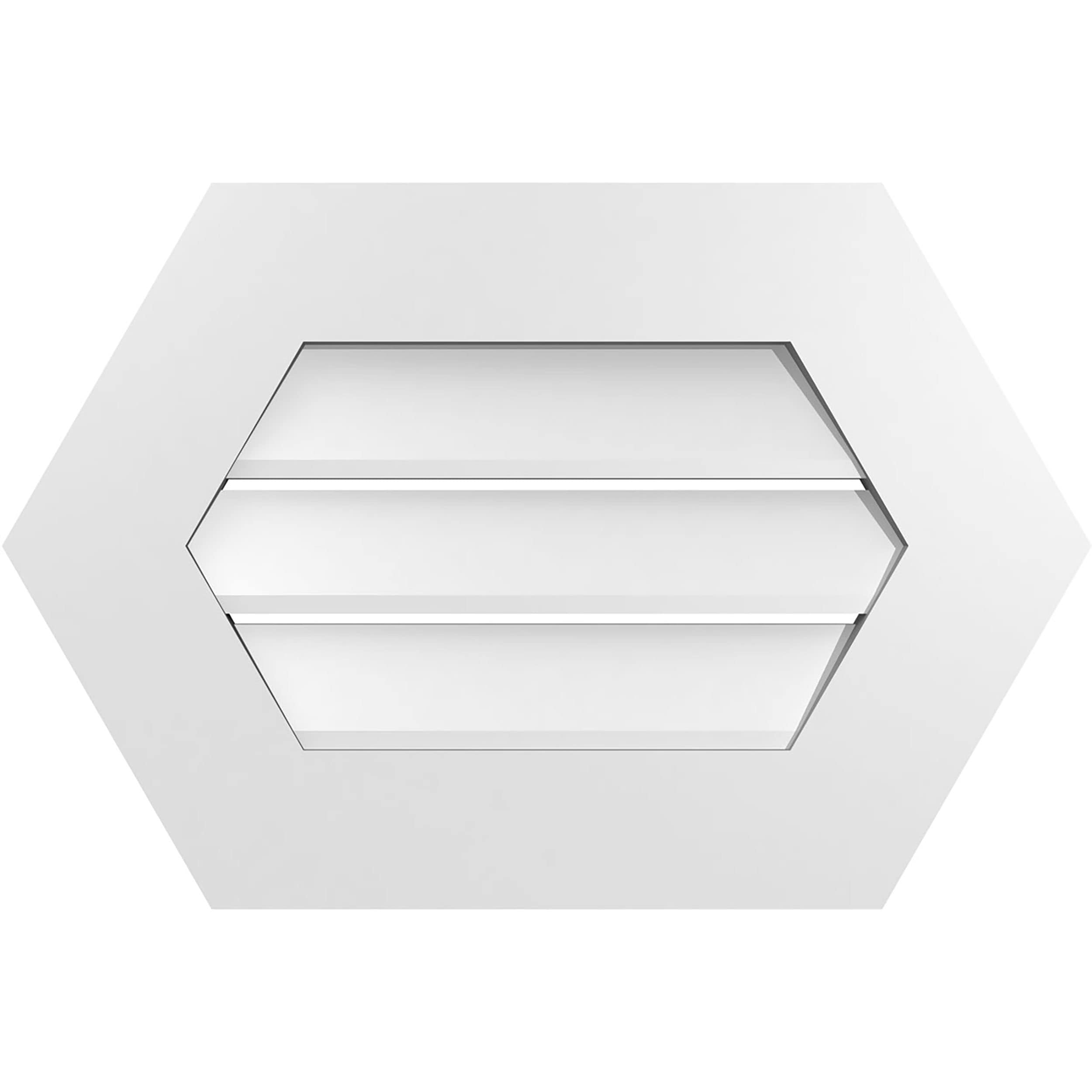 Ekena Millwork GVPHP24X1601SF 24-Inches x 16-Inches Off-white Peaked PVC Gable Louver Vent