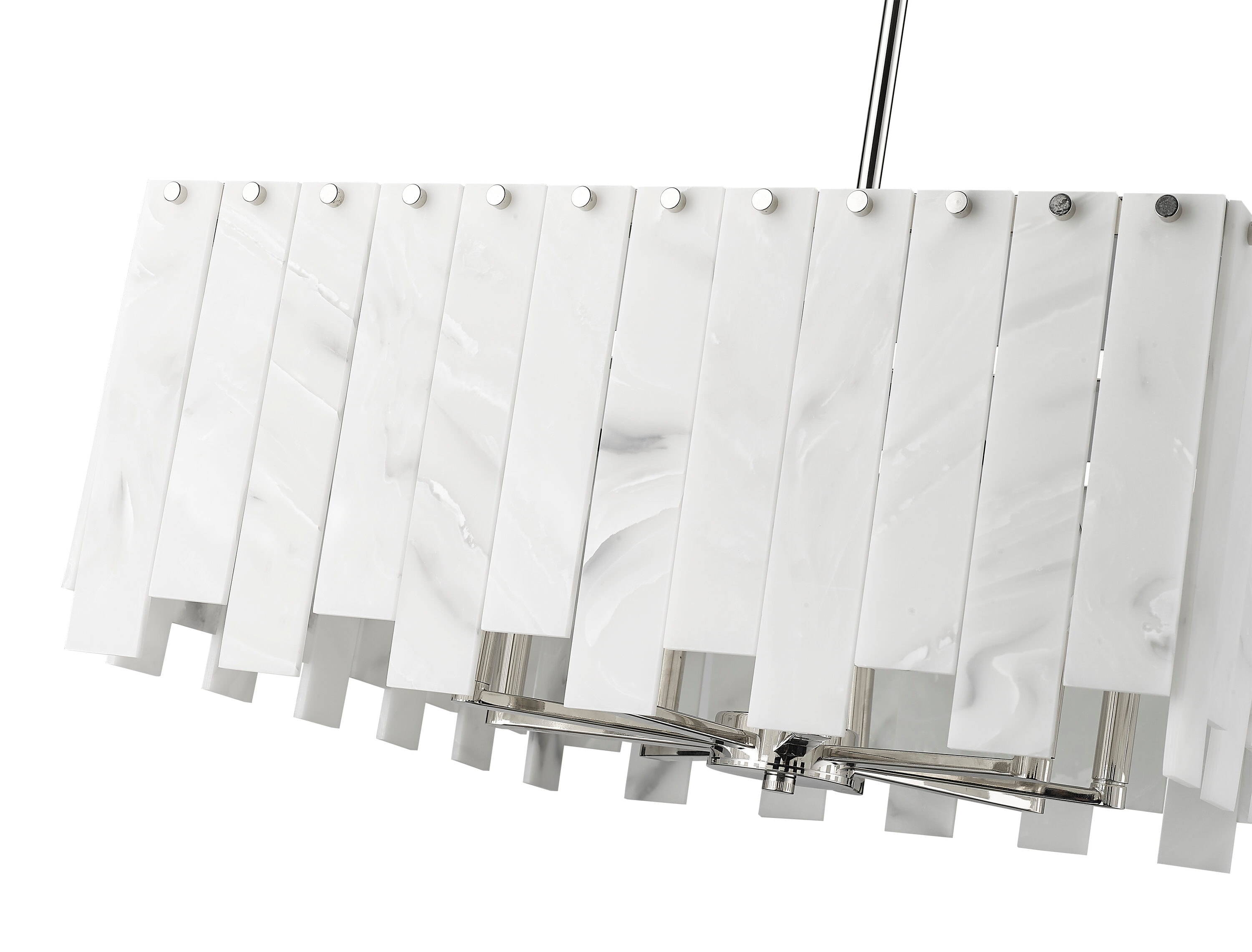 Viviana Art Deco Polished Nickel 8-Light Rectangular Pendant