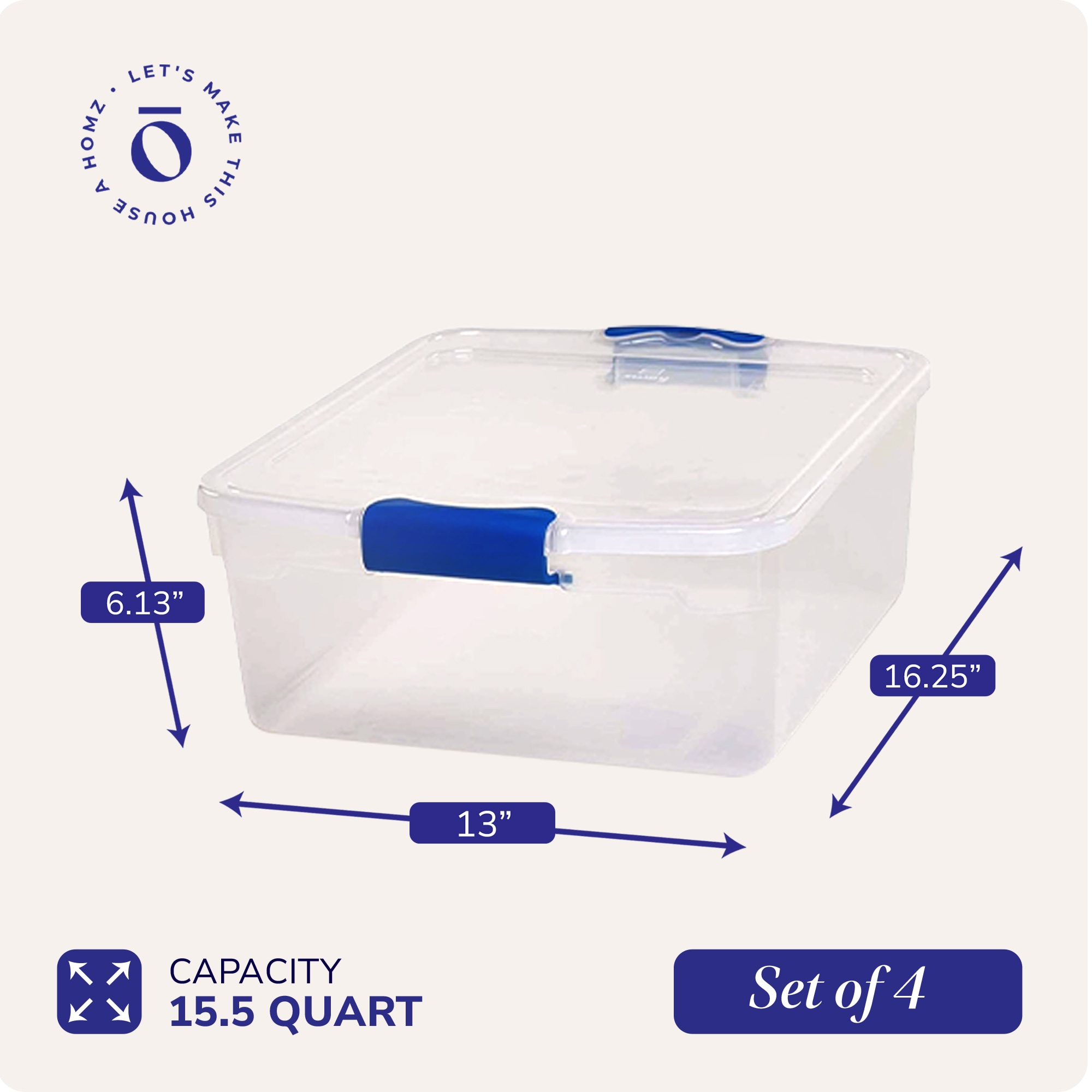 Homz Products 286175 Plastic-Storage-Totes - View #5