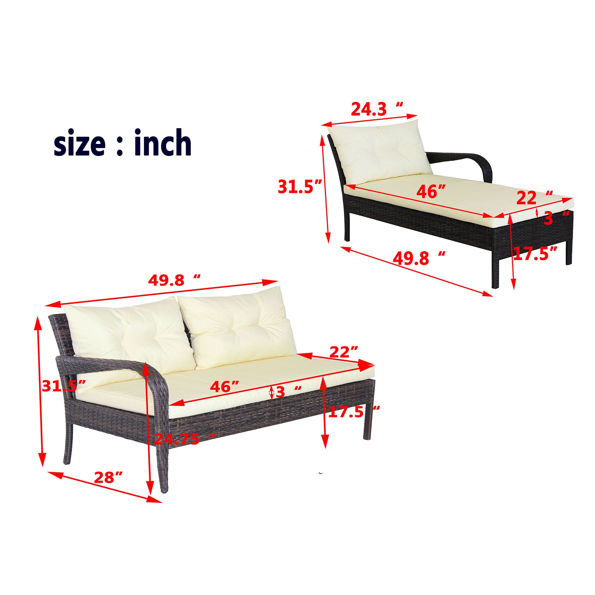 Clihome TD1000029 Patio-Conversation-Sets - View #7