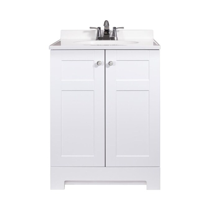White Single Sink Bathroom Vanity, 26 Inch Vanity Lowe S
