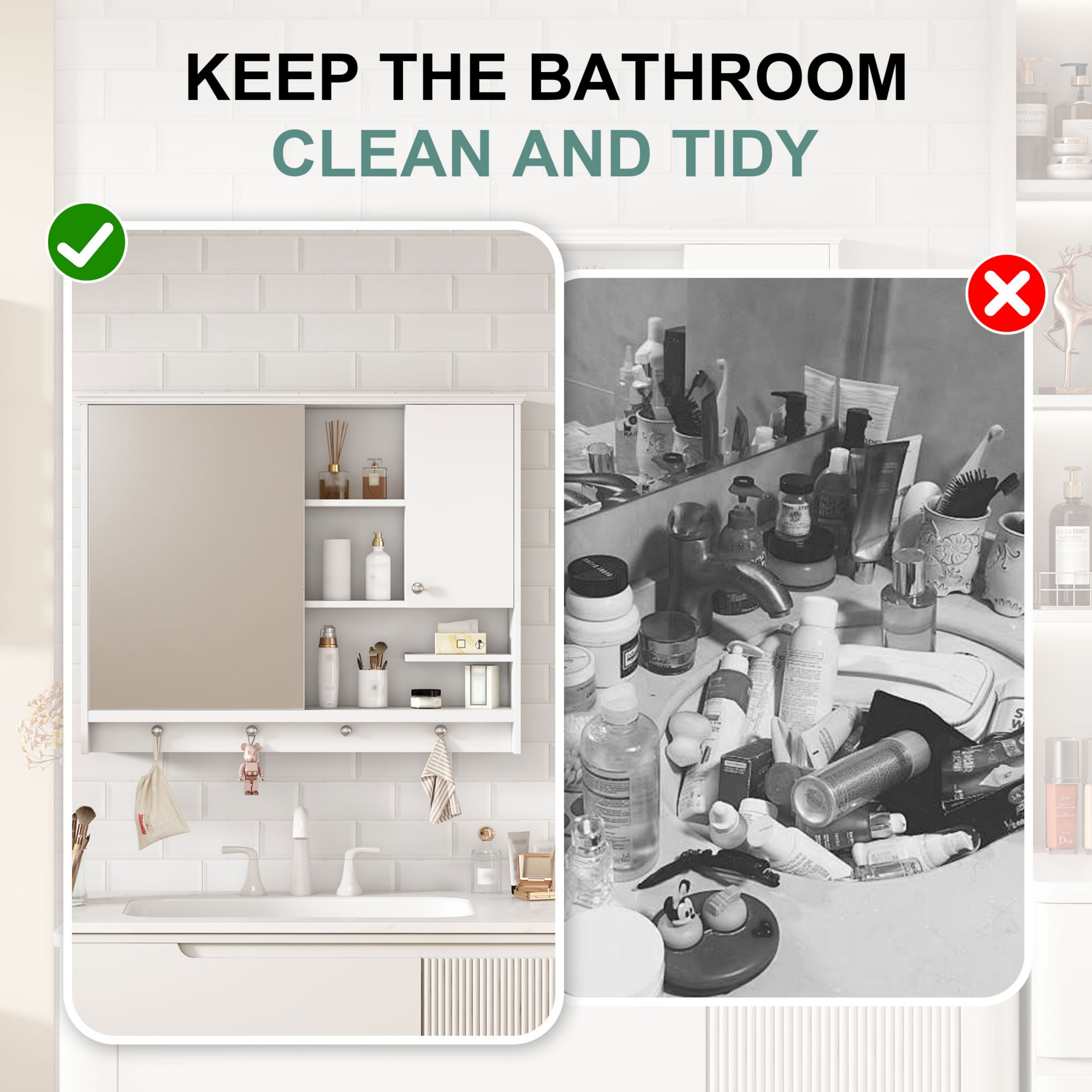 WELLFOR GIZMAY03PE Bathroom-Medicine-Cabinets - View #6