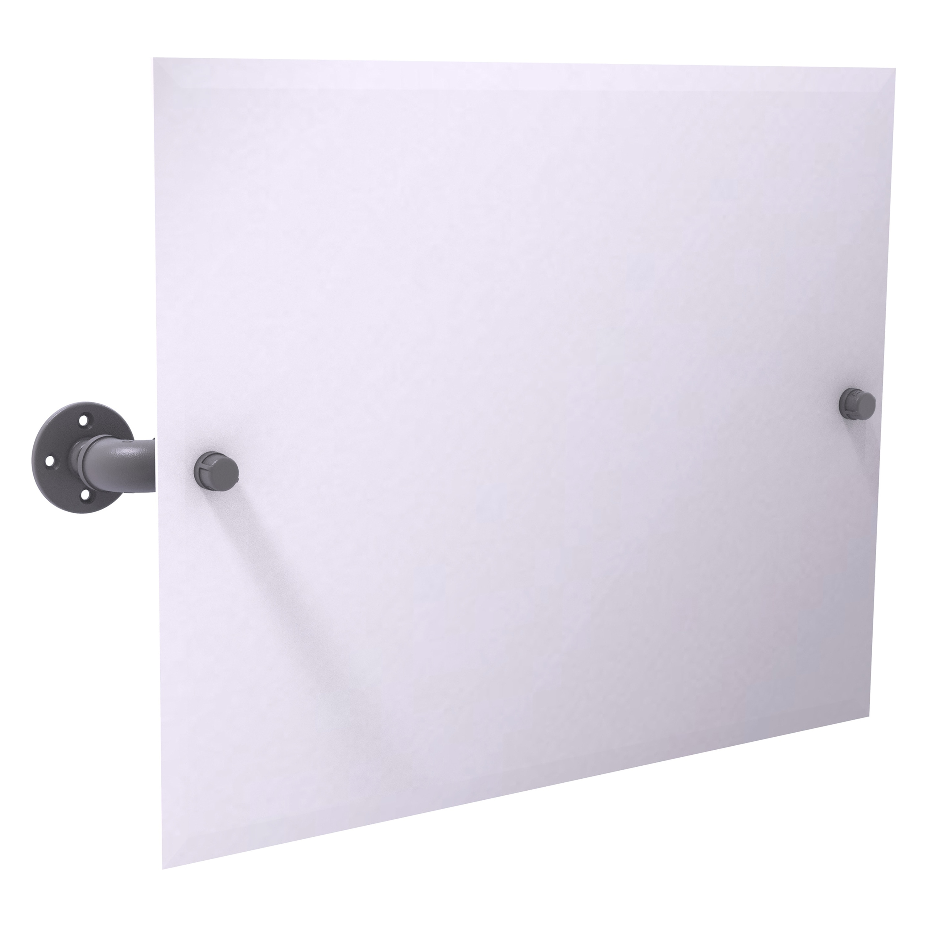 Allied Brass P-350-TM93-GYM Pipeline 21-in x 4.1-in Beveled Frameless Rectangle Tilting Bathroom Vanity Mirror ( Matte Gray )