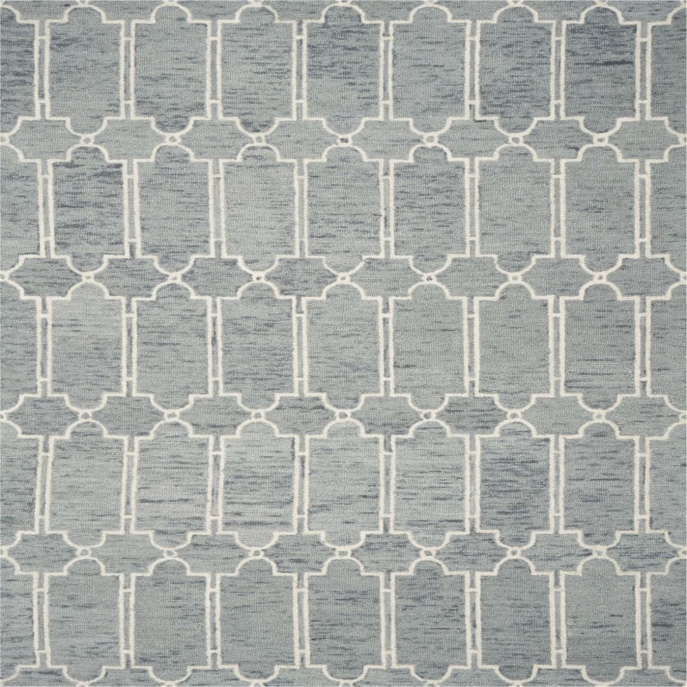 HomeRoots 353372 Bernadette 2 X 3 (ft) Wool Blue Indoor Trellis Area Rug