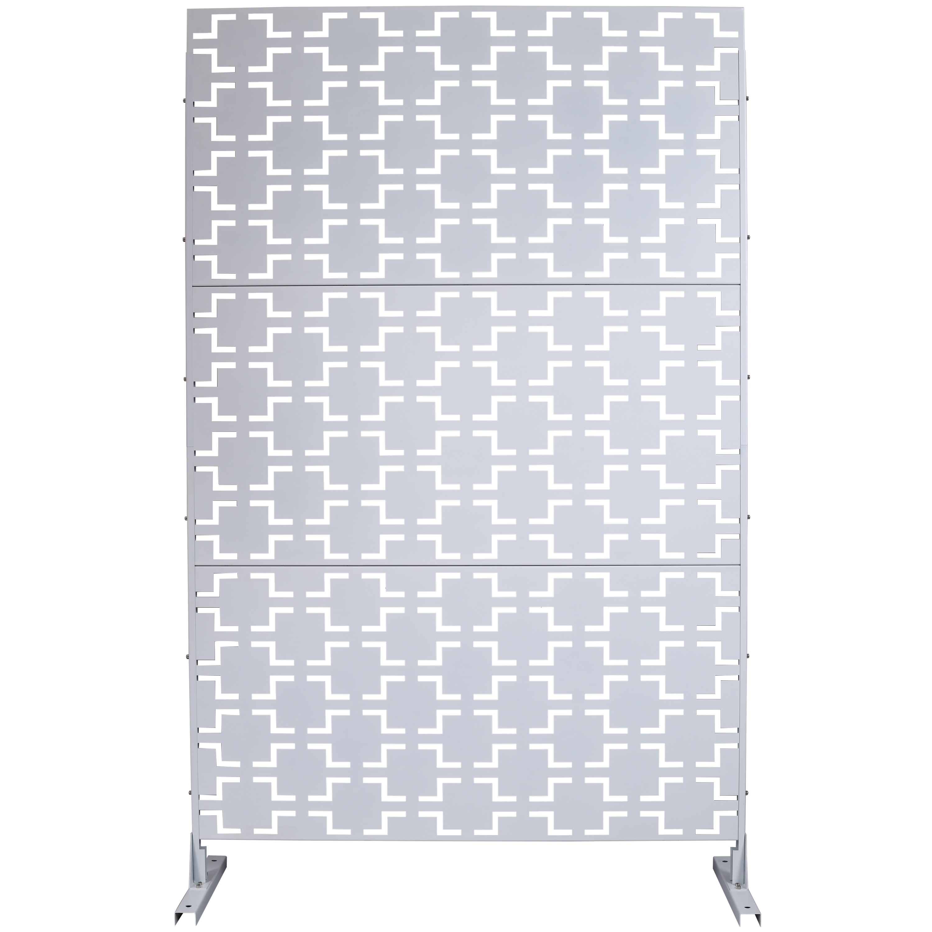 Blisstyle Outdoor Indoor Privacy Screen Metal Privacy Screen 76 Inch H 48 Inch W Freestanding Decorative Privacy Screen for Deck Balcony Patio Privacy Fence Panels for Outside Lawn Garden Ps105 White