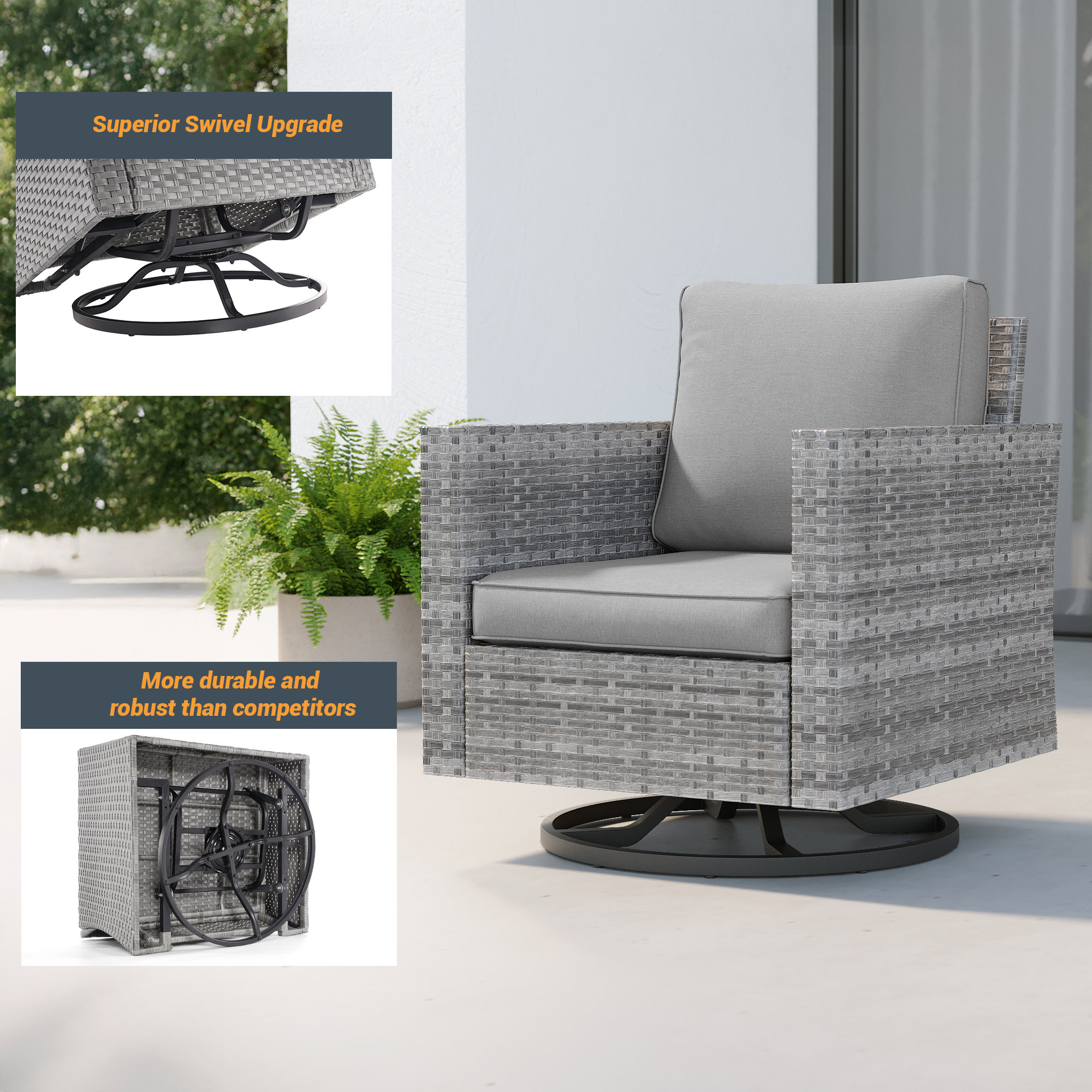 Sonkuki SD-PS2R-HGY-T3 Patio-Conversation-Sets - View #3