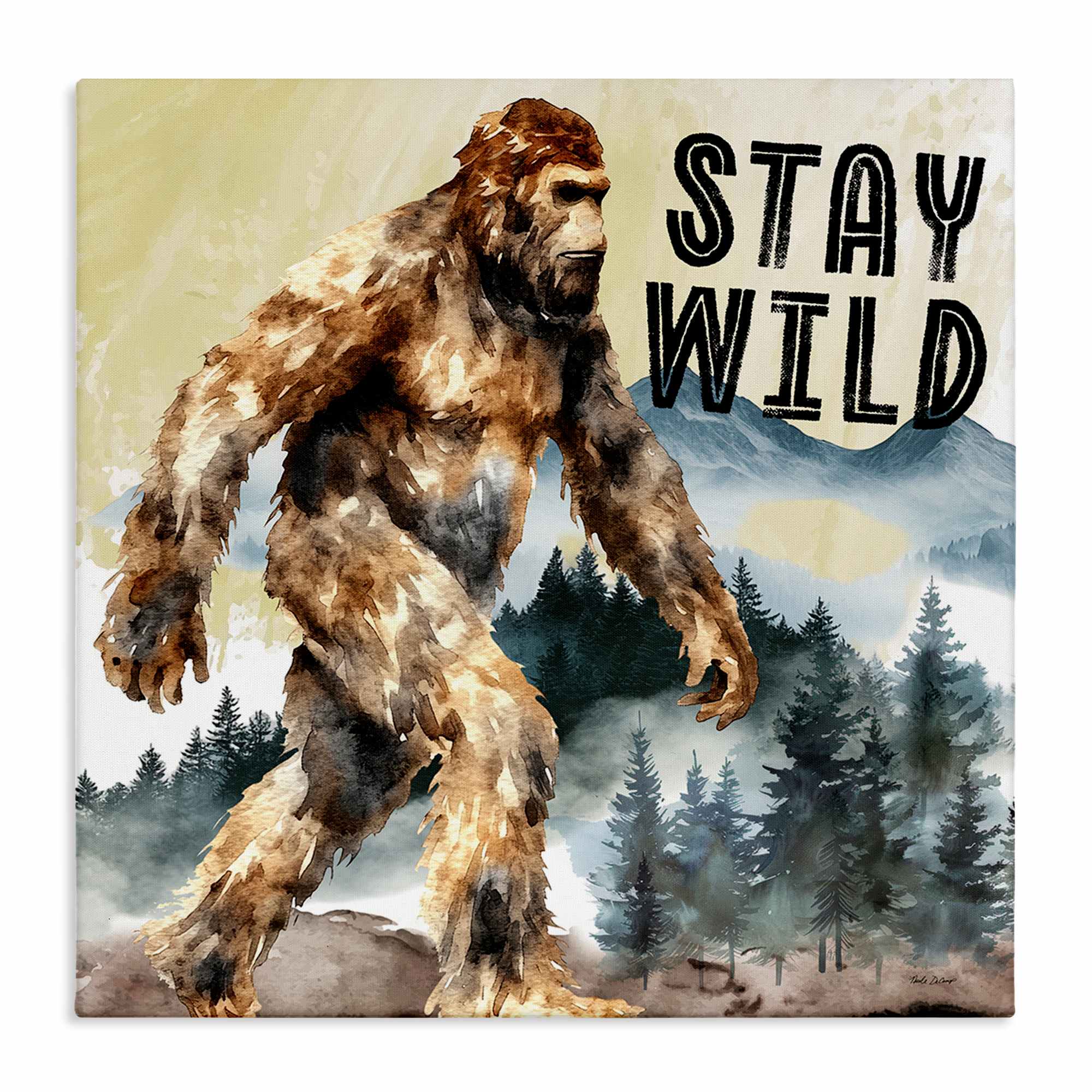 Stupell Industries BT-592-CN-24X24 Stay Wild with Mythical Monster Canvas Wall Art By Nicole DeCamp 24 x 24