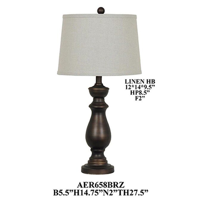 Linen Shade In The Table Lamps, Oiled Bronze Table Lamps