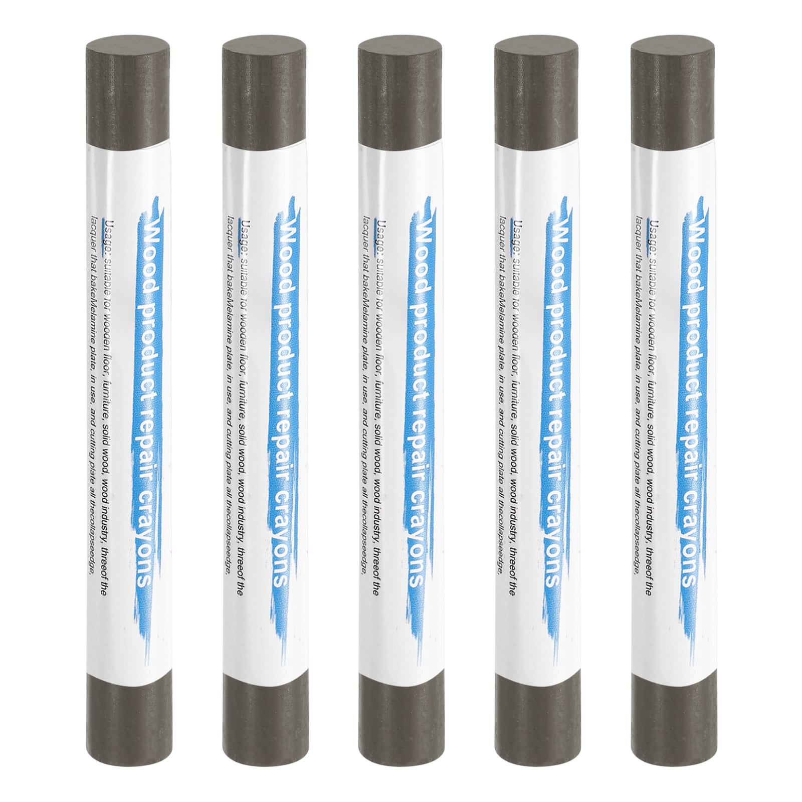 Harfington 5pcs Wood Filler Sticks Wooden Wax Touch Up Furniture Repair Crayons for Scratch Hole Wood Light Steel