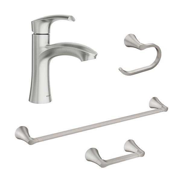 Shop Moen Graeden Single Handle Bathroom Faucet with 24 in. Towel Bar ...