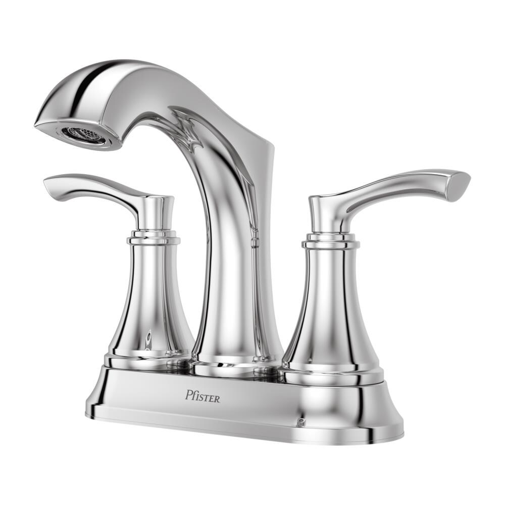 Pfister Auden Polished Chrome 4 In Centerset 2 Handle Watersense Bathroom Sink Faucet With Drain 