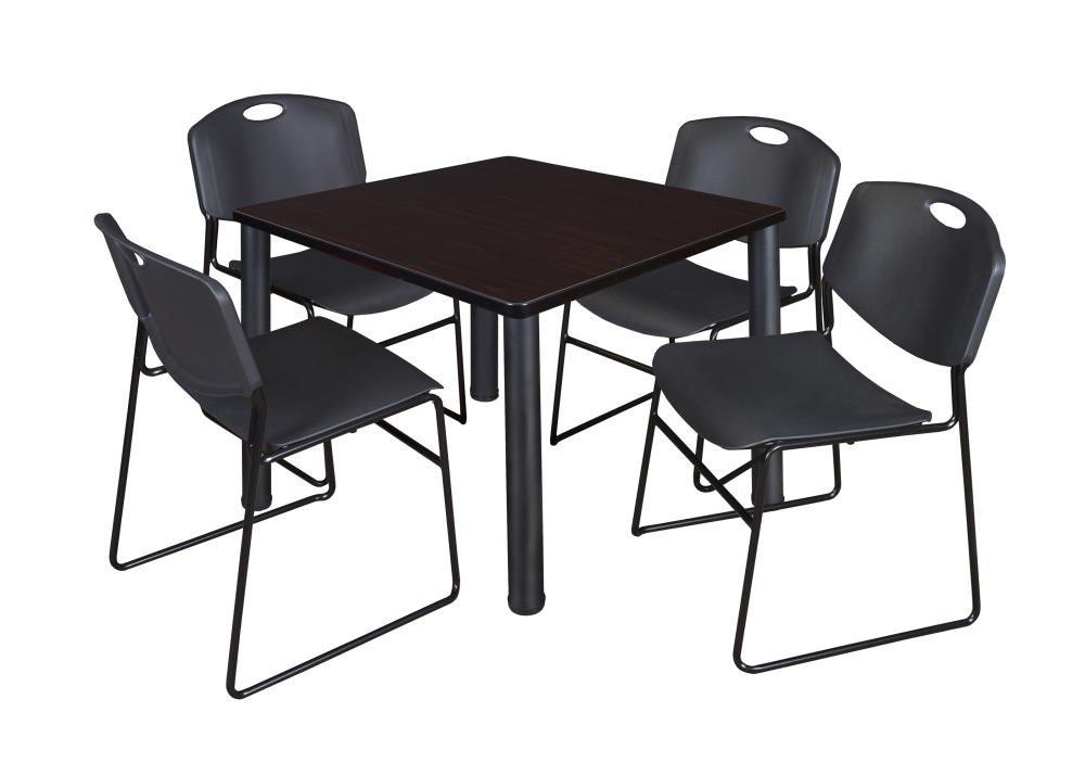 Regency TB4242MWBPBK44BK Breakroom Brown 4-Person Training Table (42-in W x 29-in H)