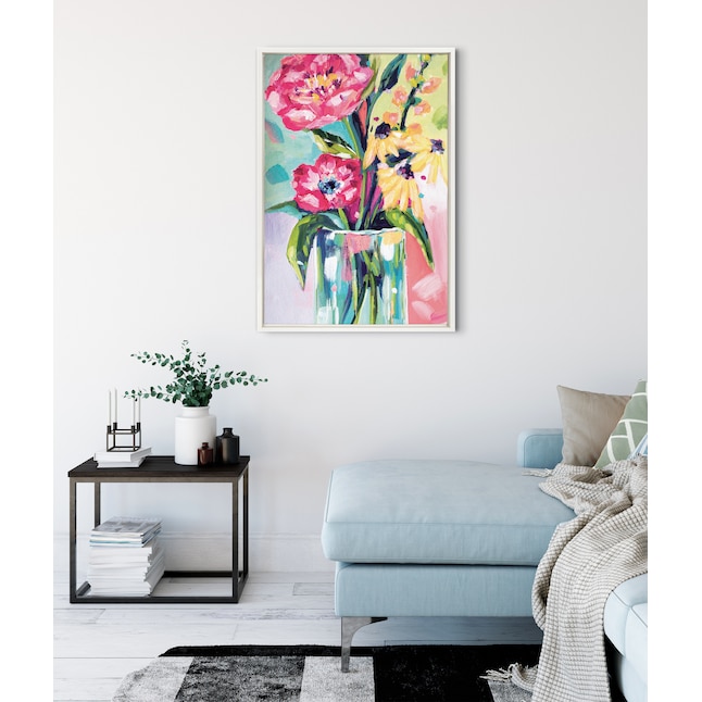 Kate and Laurel Sylvie Yellow Daisies Framed Canvas by Rachel ...