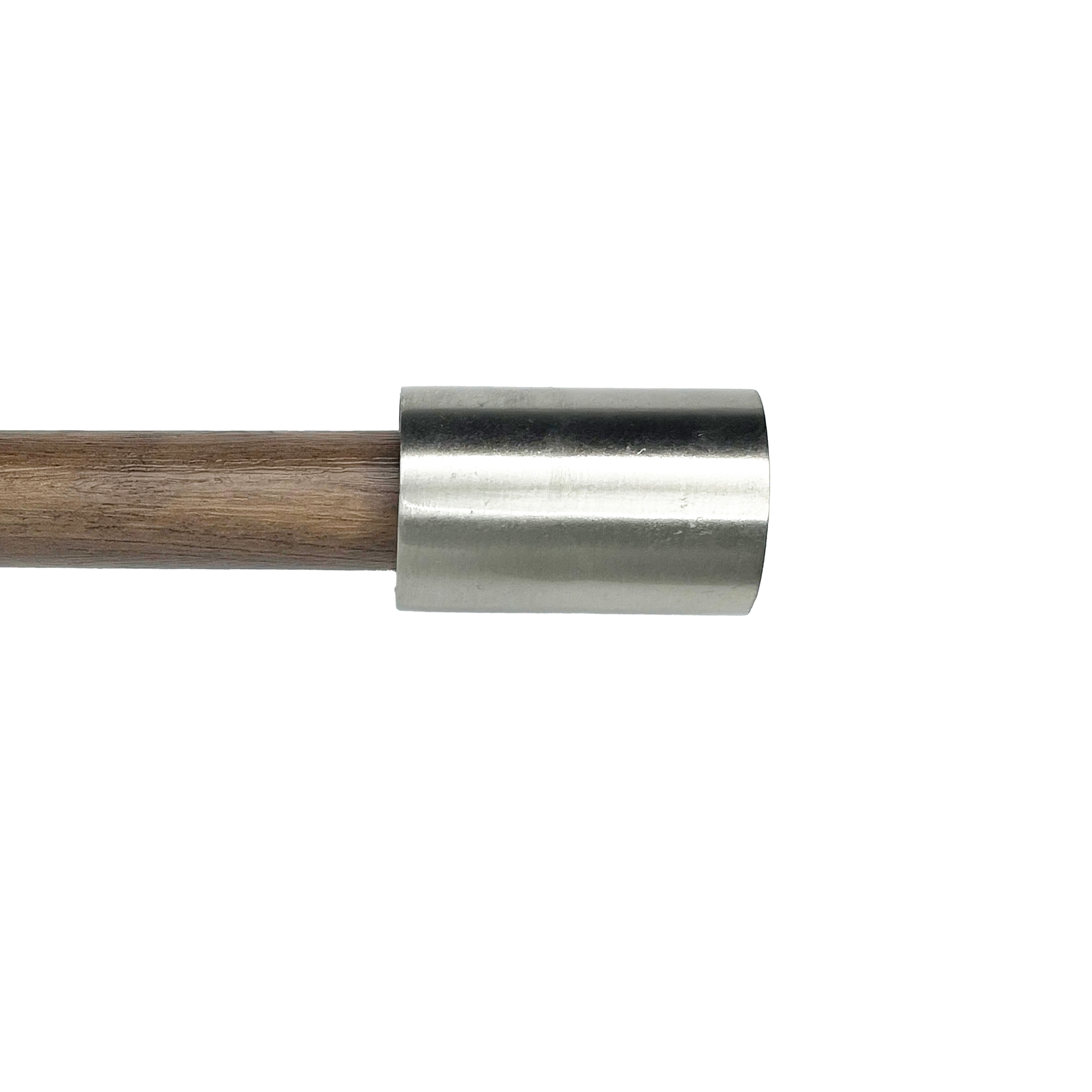 Versailles Home Fashions EX0532-12N Walnut/Nickel Steel Single curtain rod with Finials