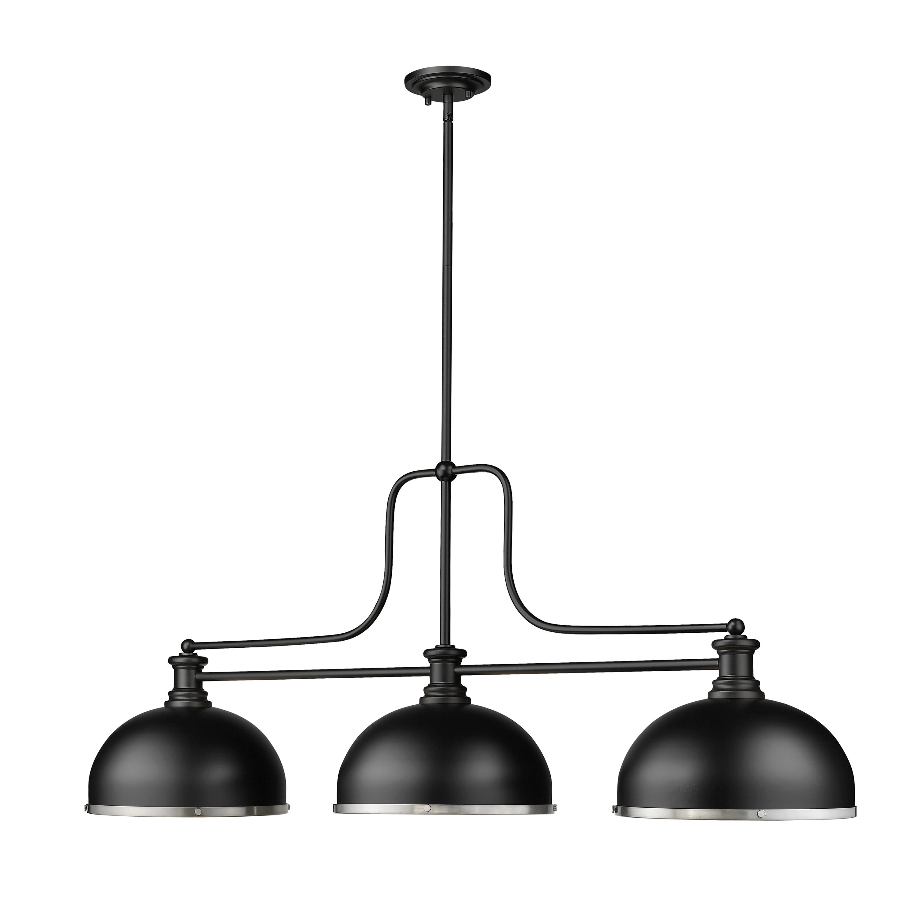 Z-Lite 725-3MB-D12MB+BN Pool-Table-Lighting - View #3