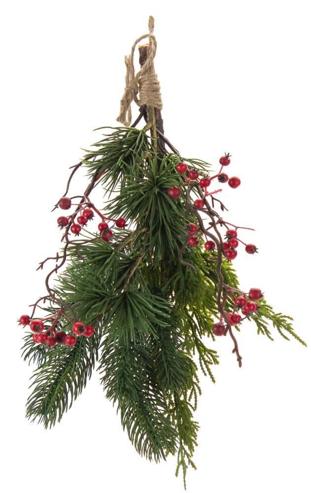 Melrose International 76669DS 13.75-in Green and Red Indoor Pine Trees