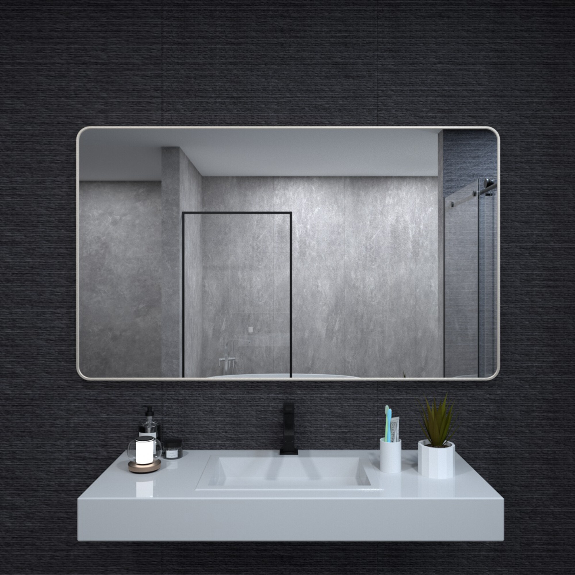 ExBrite FUBM6036BN Framed-Bath-Mirrors - View #7